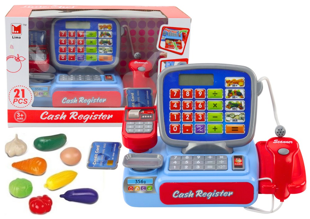 Cash Register With Barcode Scanner 21 Pieces