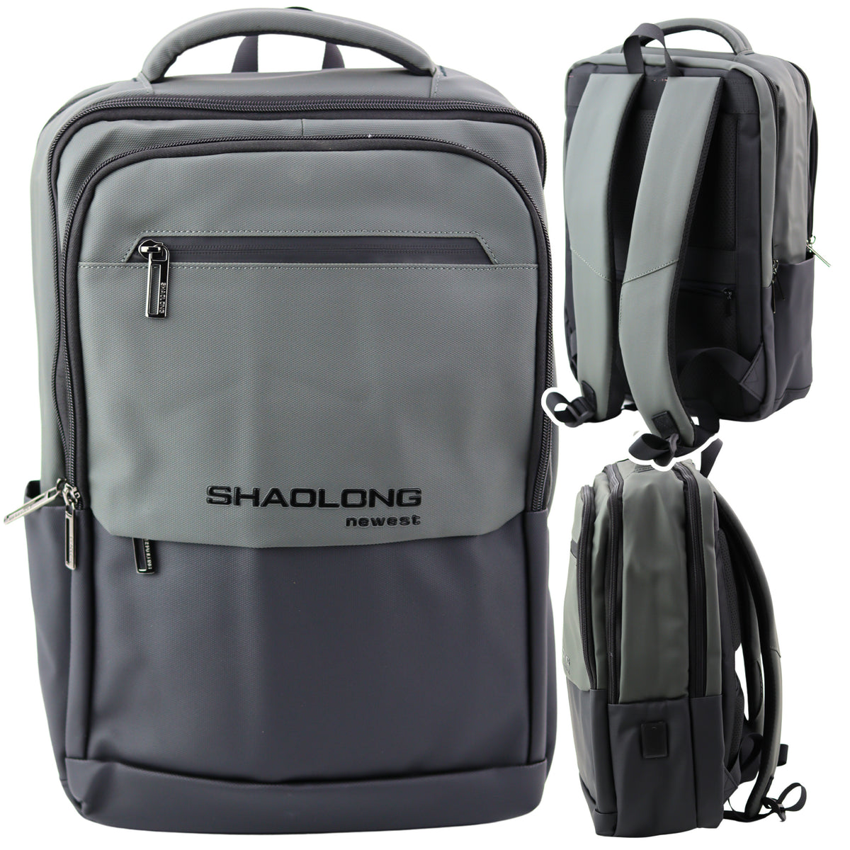 City Business Backpack Usb Laptop Pocket Black Gray 16l 41cm