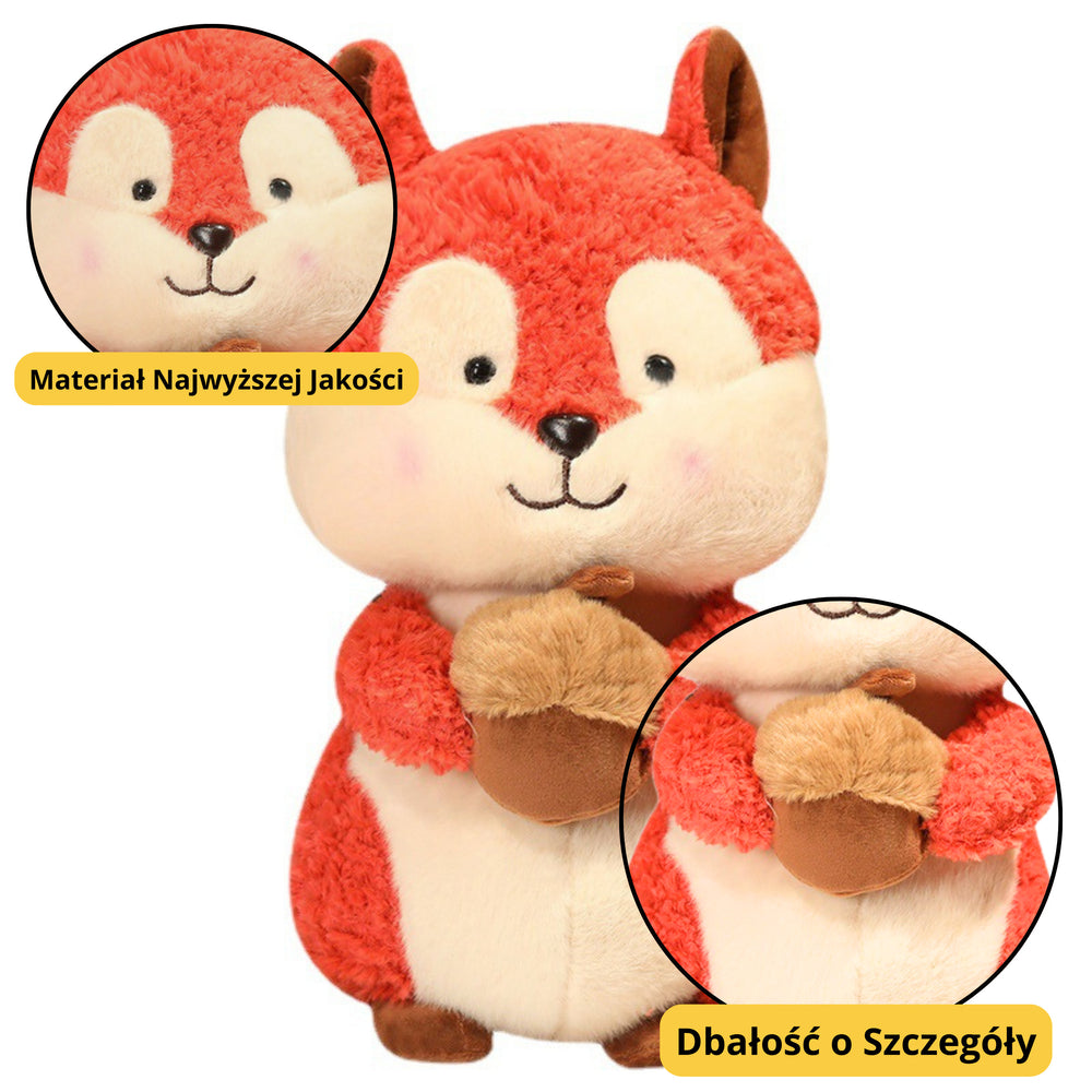 Plush Mascot Cuddly Toy Squirrel With Nut 25cm