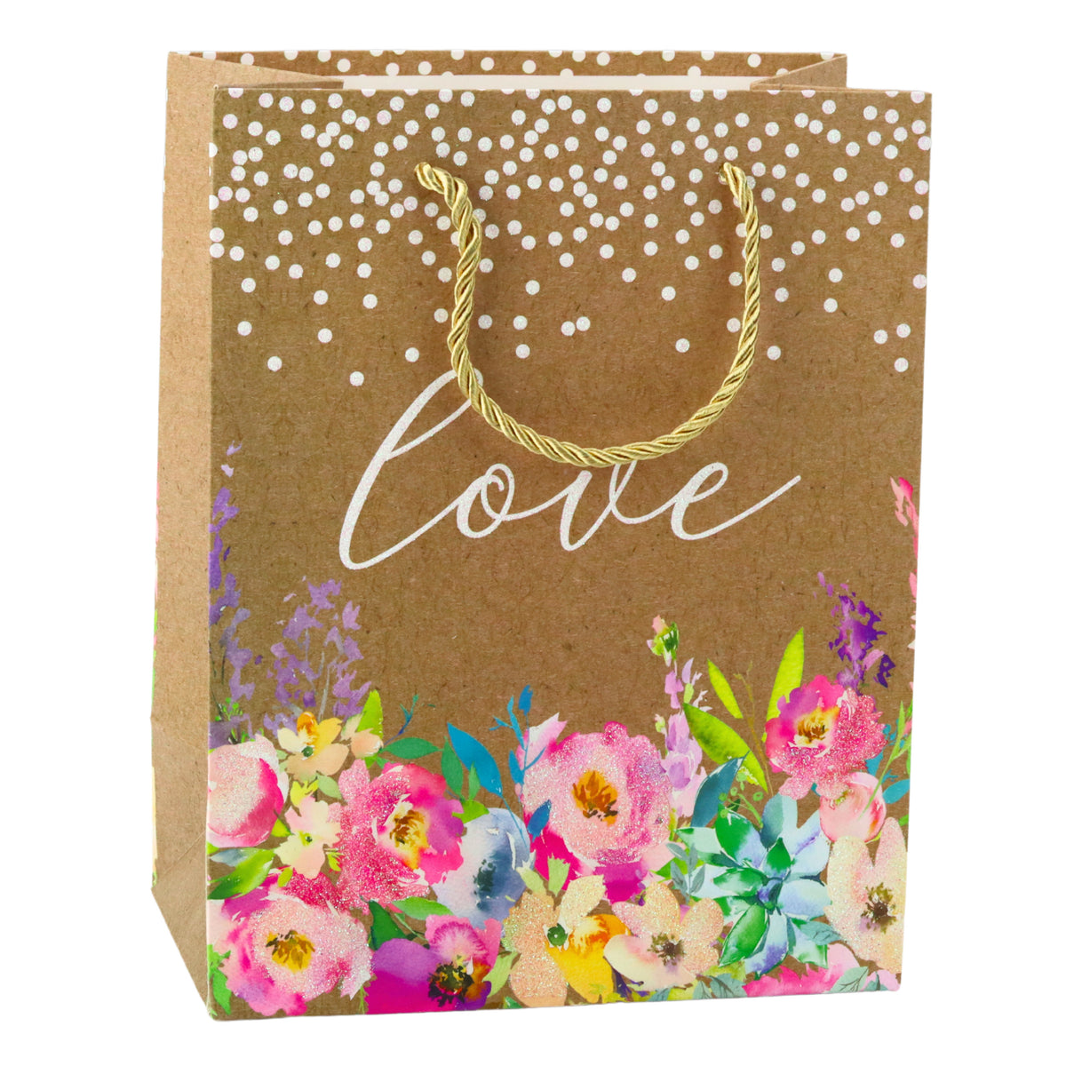 Gift Bag Love Inscription Flowers 23 X 18 X 10.5 Cm