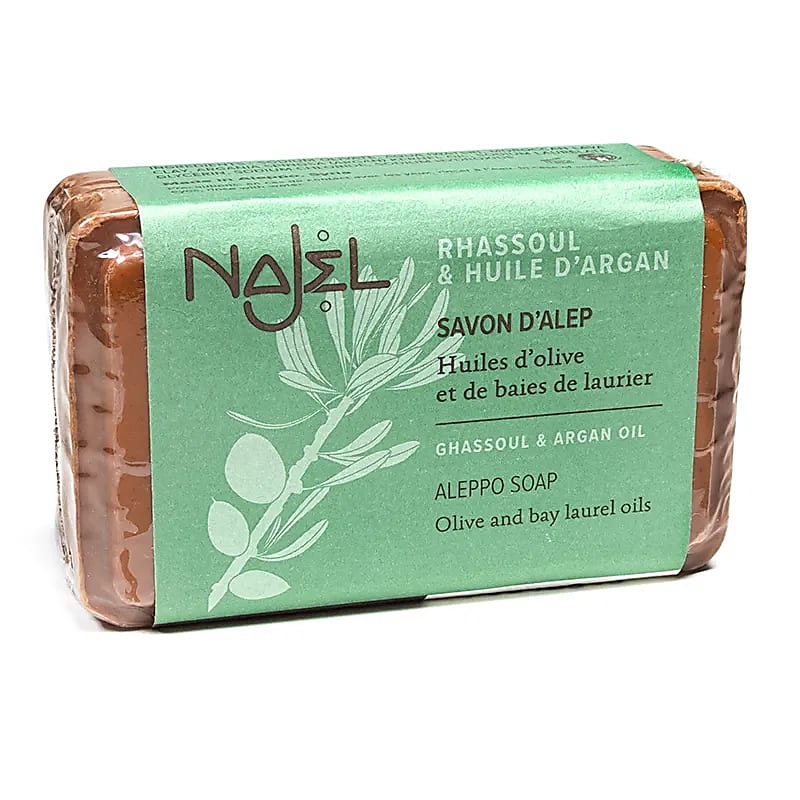 Najel Aleppo-Seife mit Rhassoul- und Arganöl – 100 g, 3er-Set