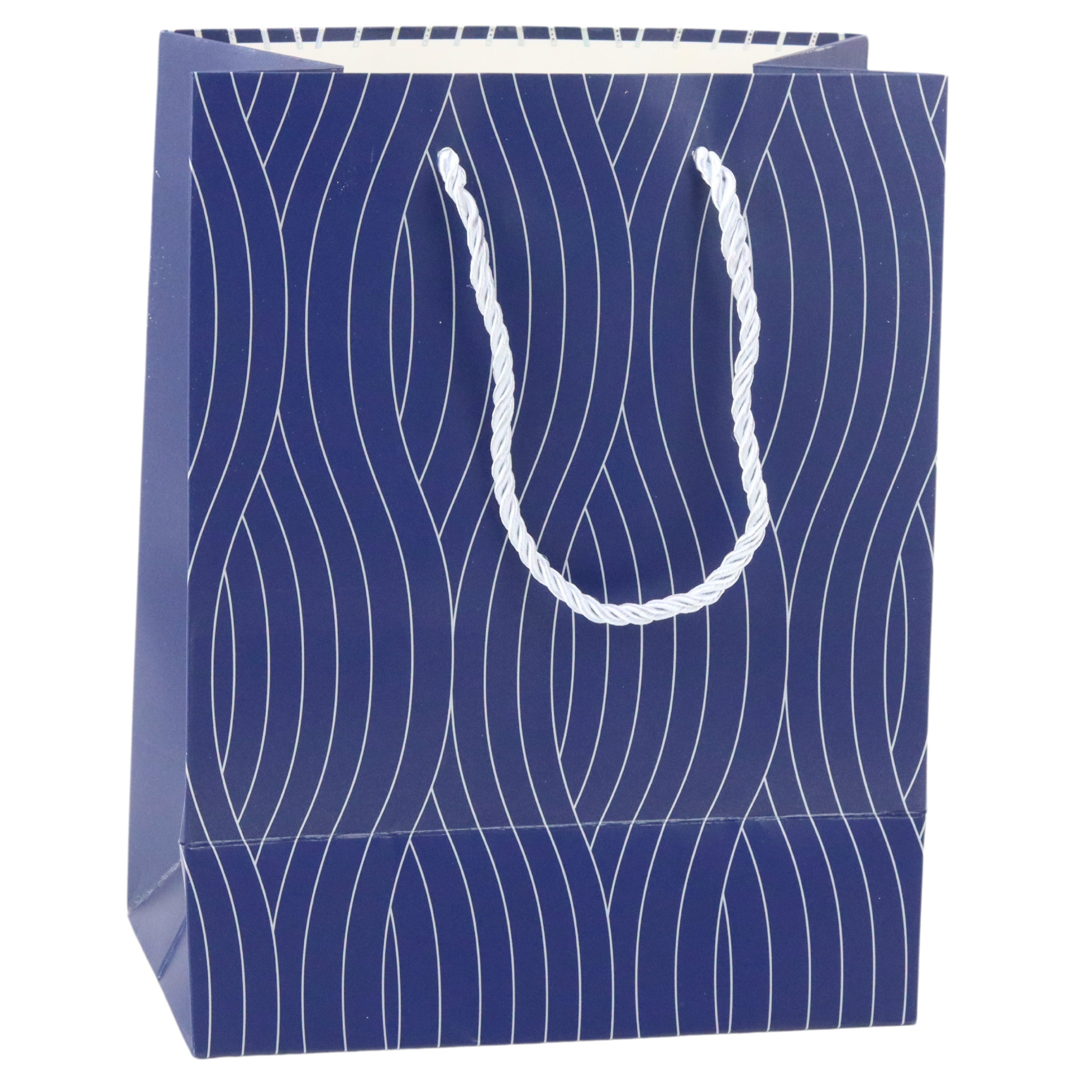 Paper Gift Bag Silver Wavy Lines 23 X 18 X 10.5 Cm