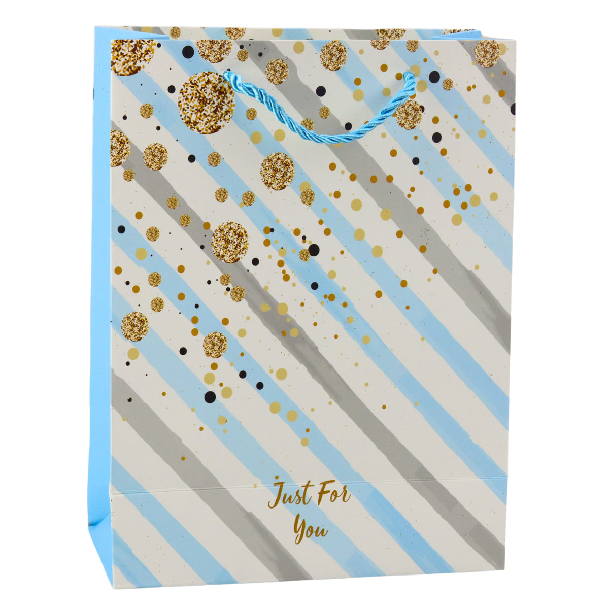 Paper Gift Bag Blue Pink Glitter 23 X 18 X 10.5 Cm