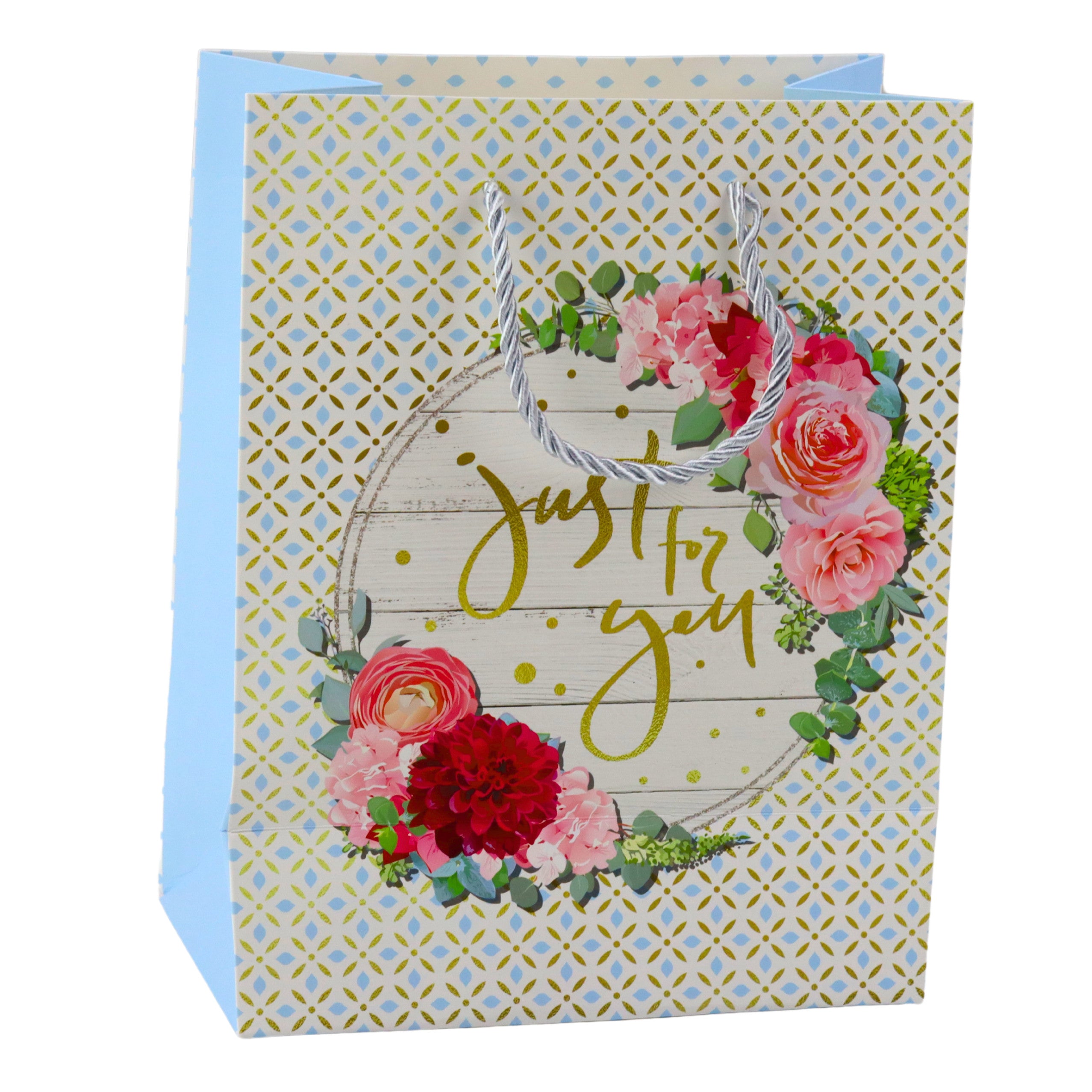 Gift Bag Patterns Flowers Best Wishes 23 X 18 X 10.5 Cm