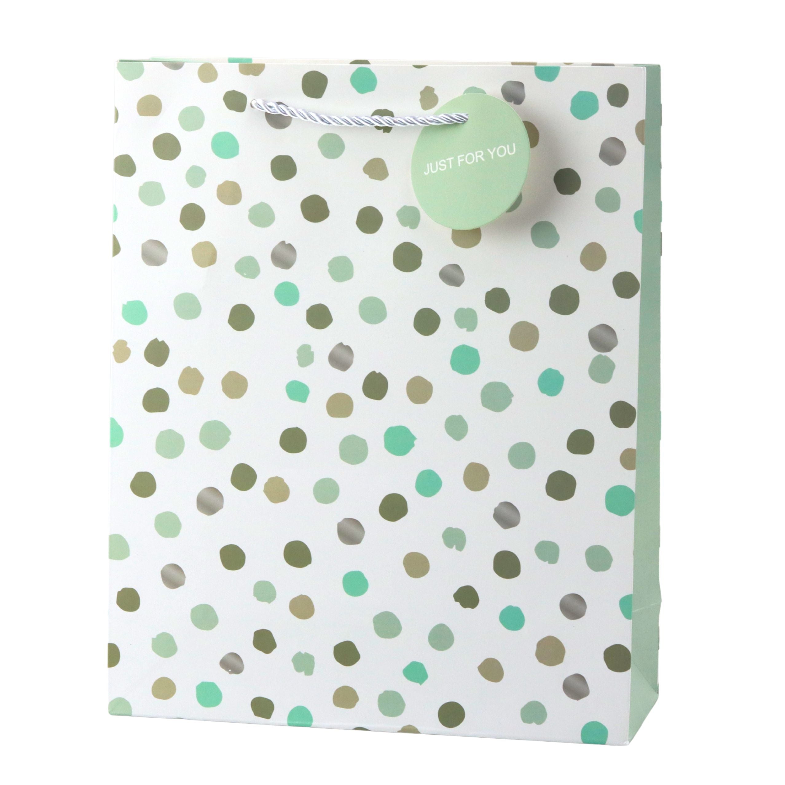 Classic Polka Dot Gift Bag With Just For You Pendant 32 X 26 X 10 Cm