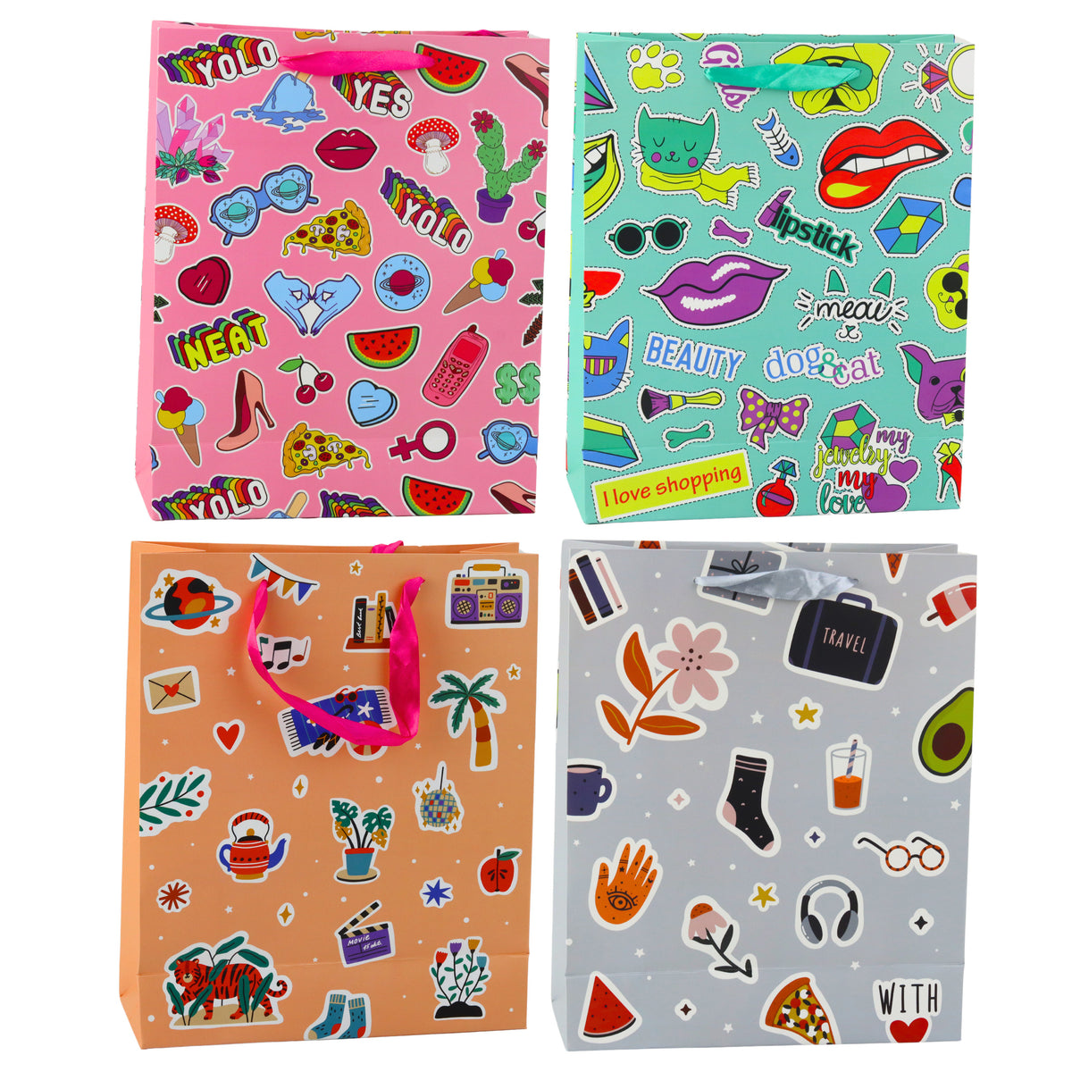 Gift Bag Stickers Colored Stamps 32 X 26 X 12 Cm