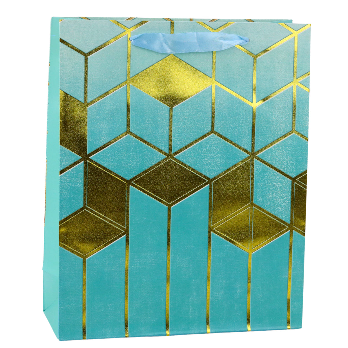 Paper Gift Bag Geometric Patterns Gold 32 X 26 X 12 Cm