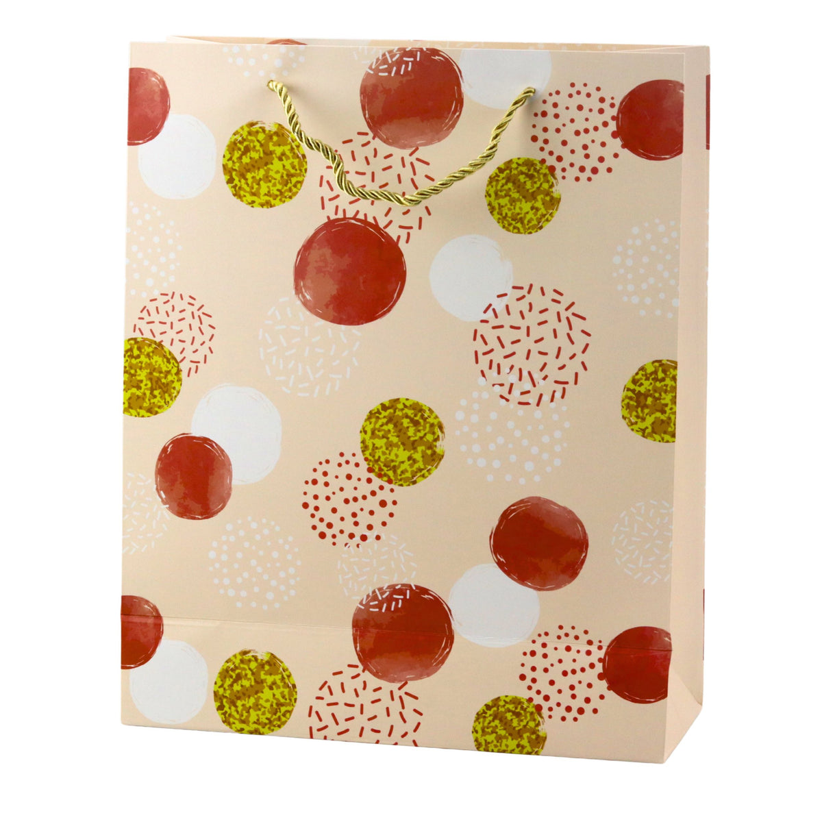 Gift Bag Dot Pattern Gold Pastel 32 × 26 × 10 Cm