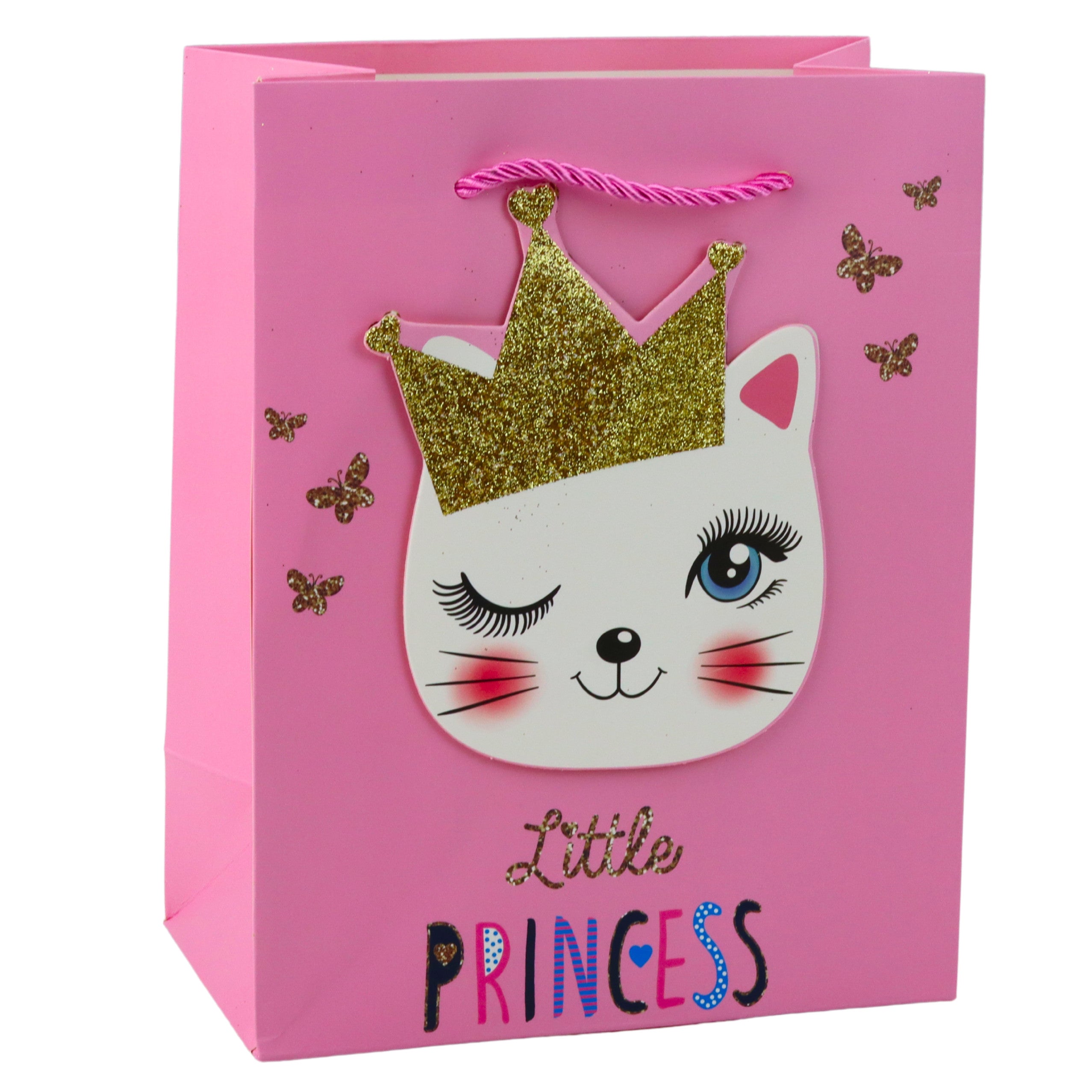 Paper Gift Bag Kittens Glitter Pink 23 X 18 X 10.5 Cm