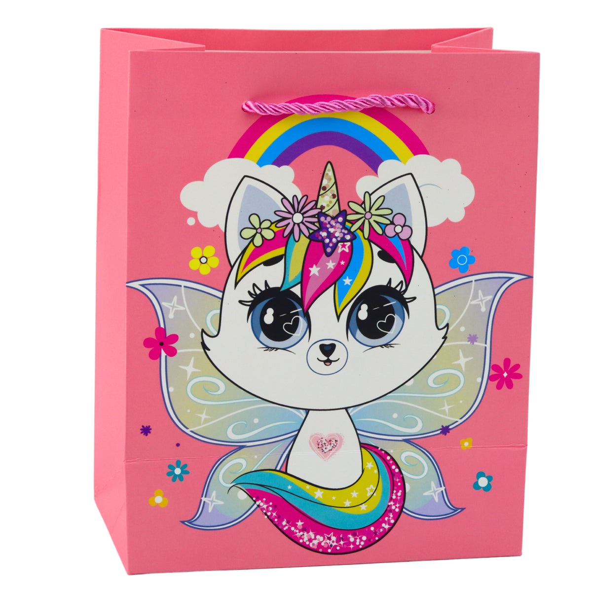 Paper Gift Bag Kittens Glitter Pink 23 X 18 X 10.5 Cm