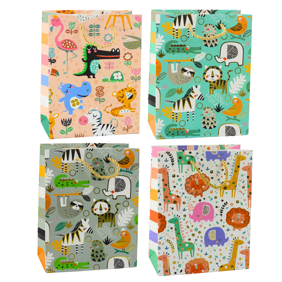 Safari Animals Paper Gift Bag 23 X 18 X 10.5 Cm