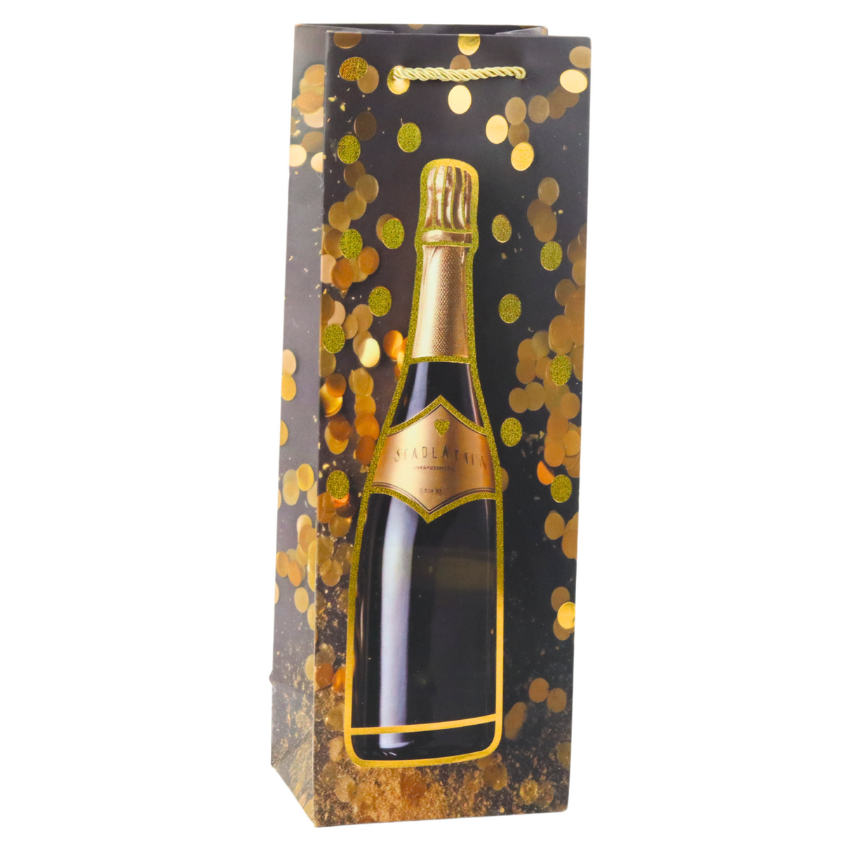 Wein-Geschenktüte, Papierflasche, Champagner, 35 x 12 x 9 cm