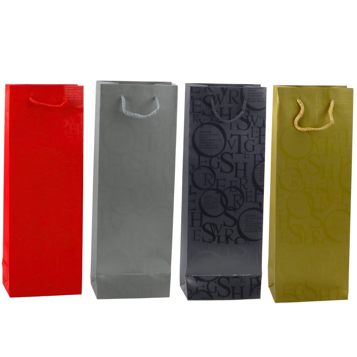 Weinflaschen-Geschenktütenmuster mit Aufschriften, 35 x 12 x 9 cm