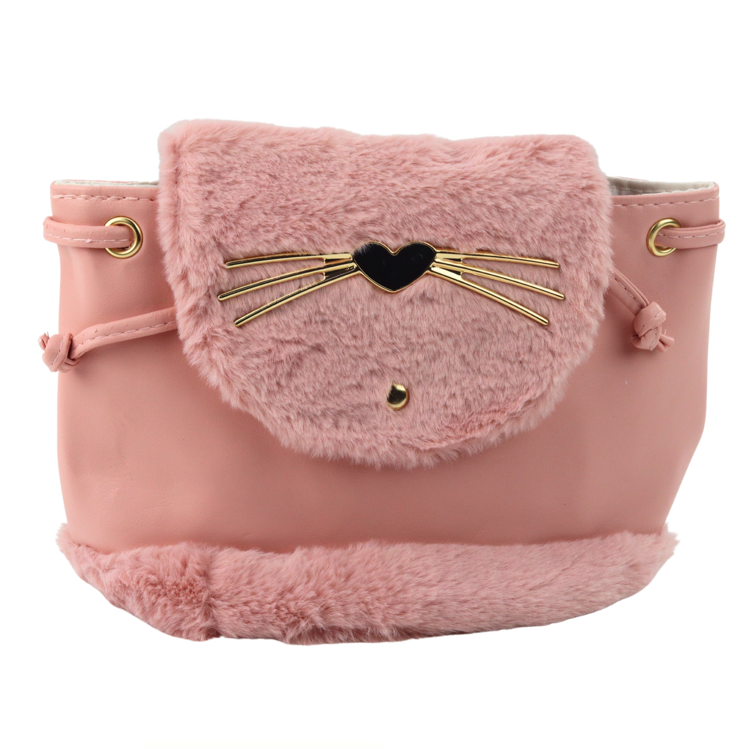Detský batoh Plyšové uši nastaviteľný popruh ružový 22cm 4l