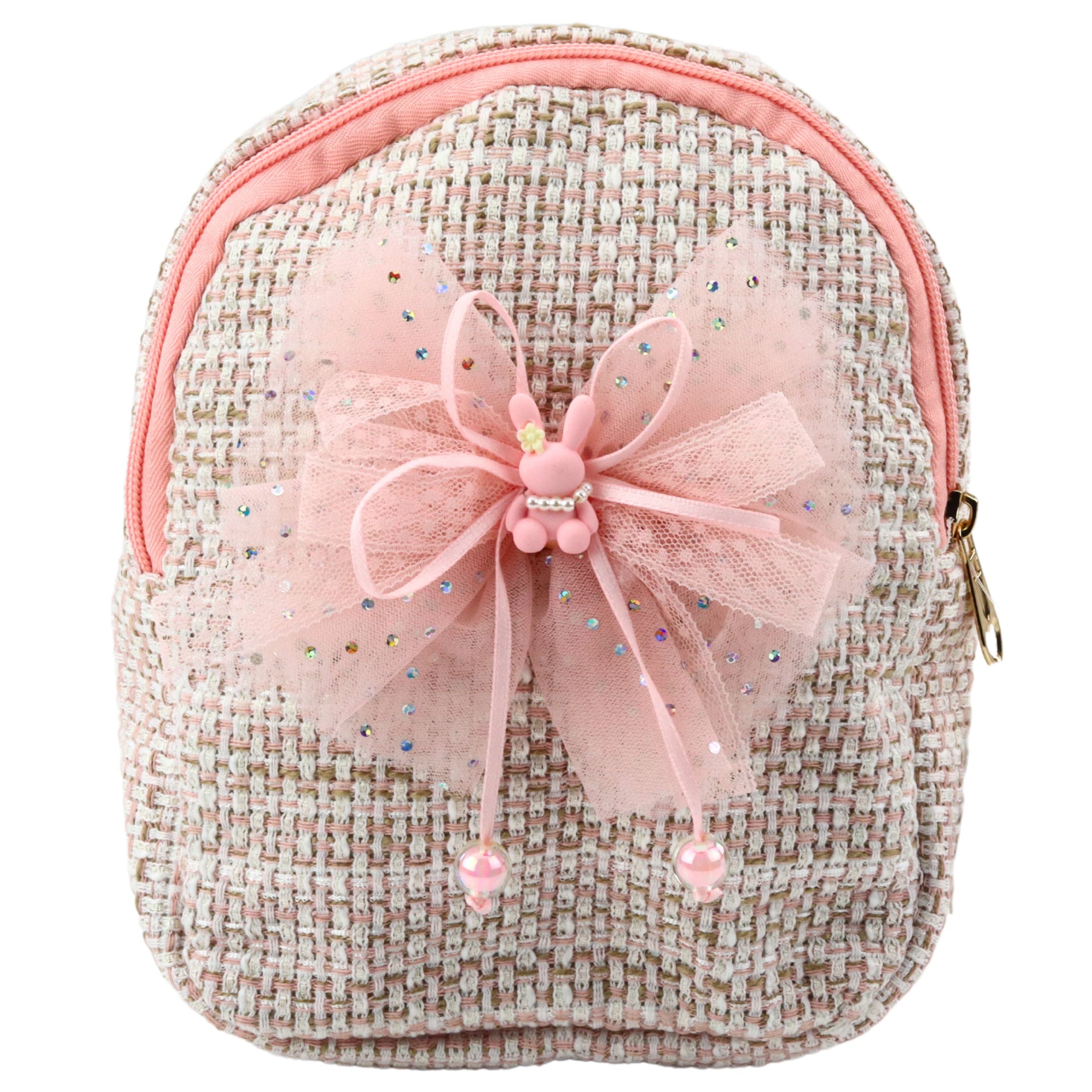 Children's Backpack Braided Bow Bunny Pink 21cm 2l