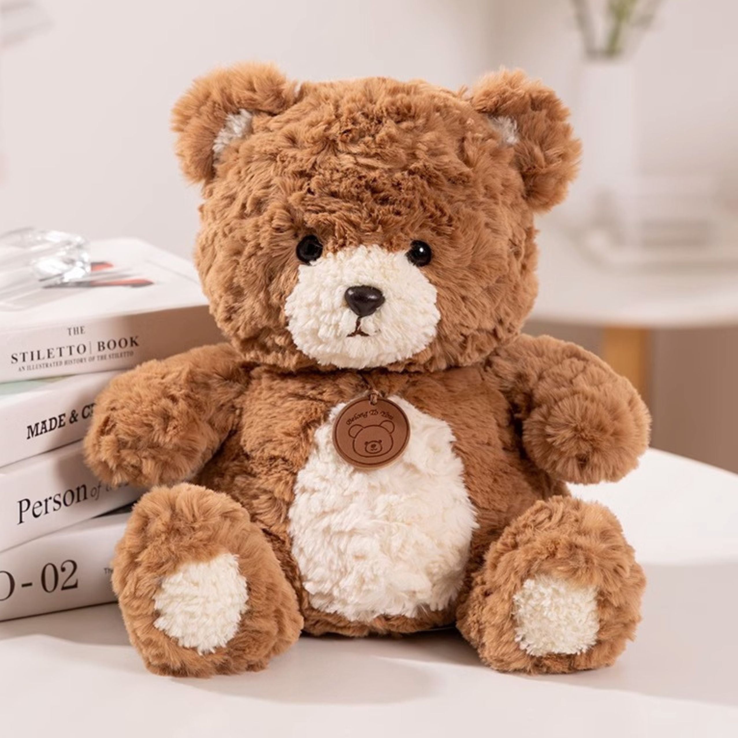 Plush Mascot Cuddly Toy Teddy Bear With Medallion Brown 25cm