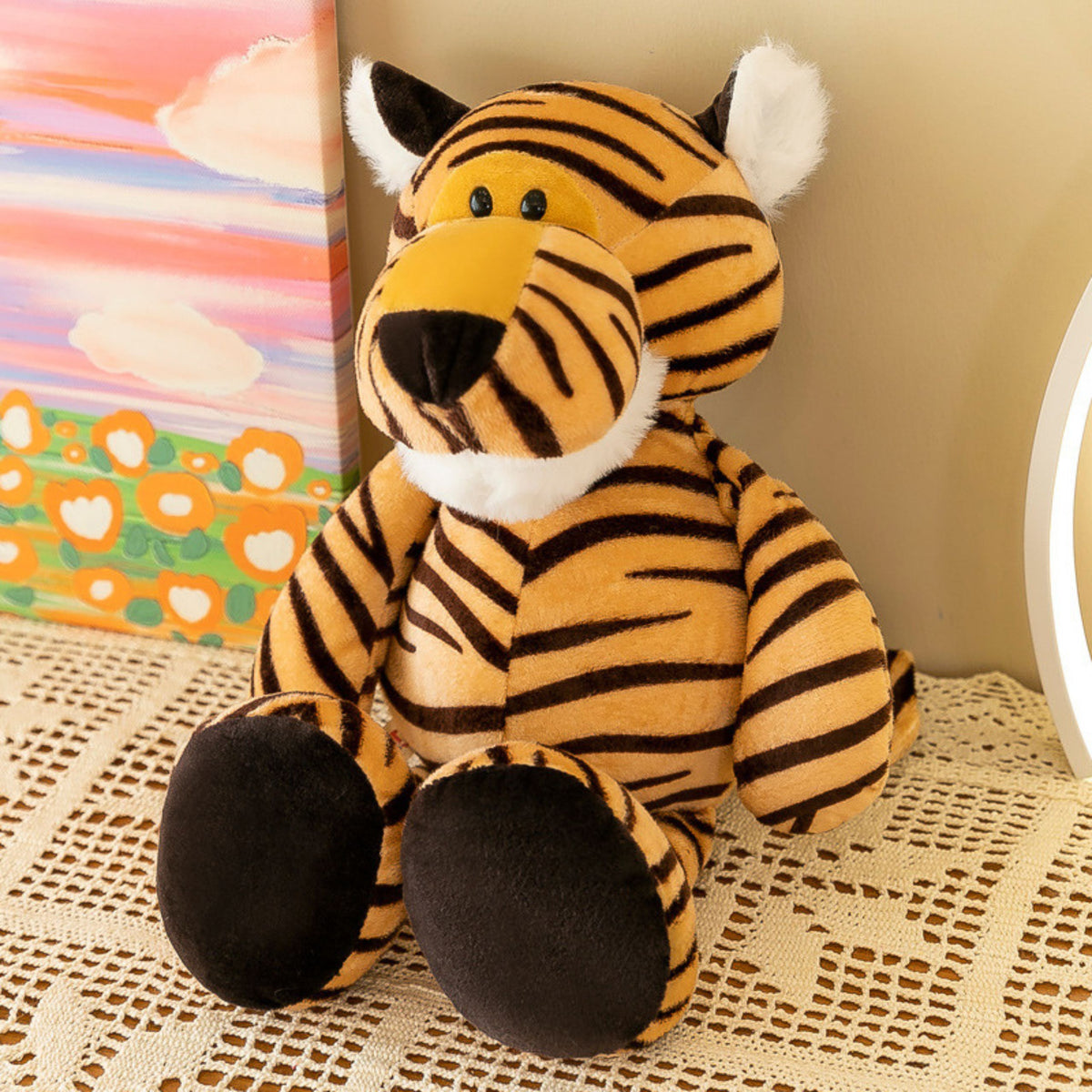 Plush Mascot Cuddly Toy Tiger Orange Striped 23cm