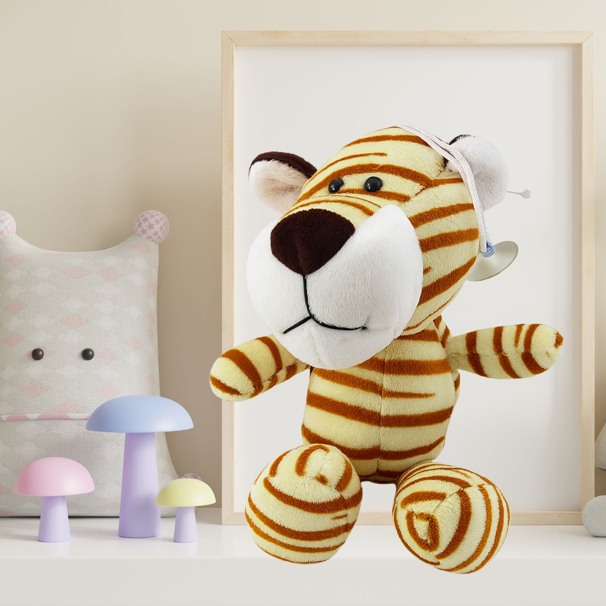 Plush Toy Tiger With Suction Cup Cream 23 X 12 Cm