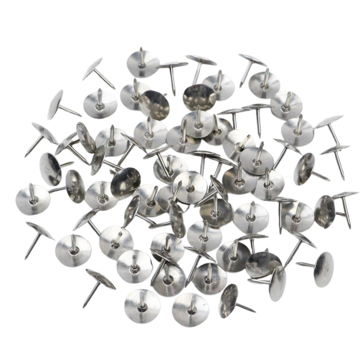 Set Of Flat Head Pushpins For Office And School Silver 40 Pcs.