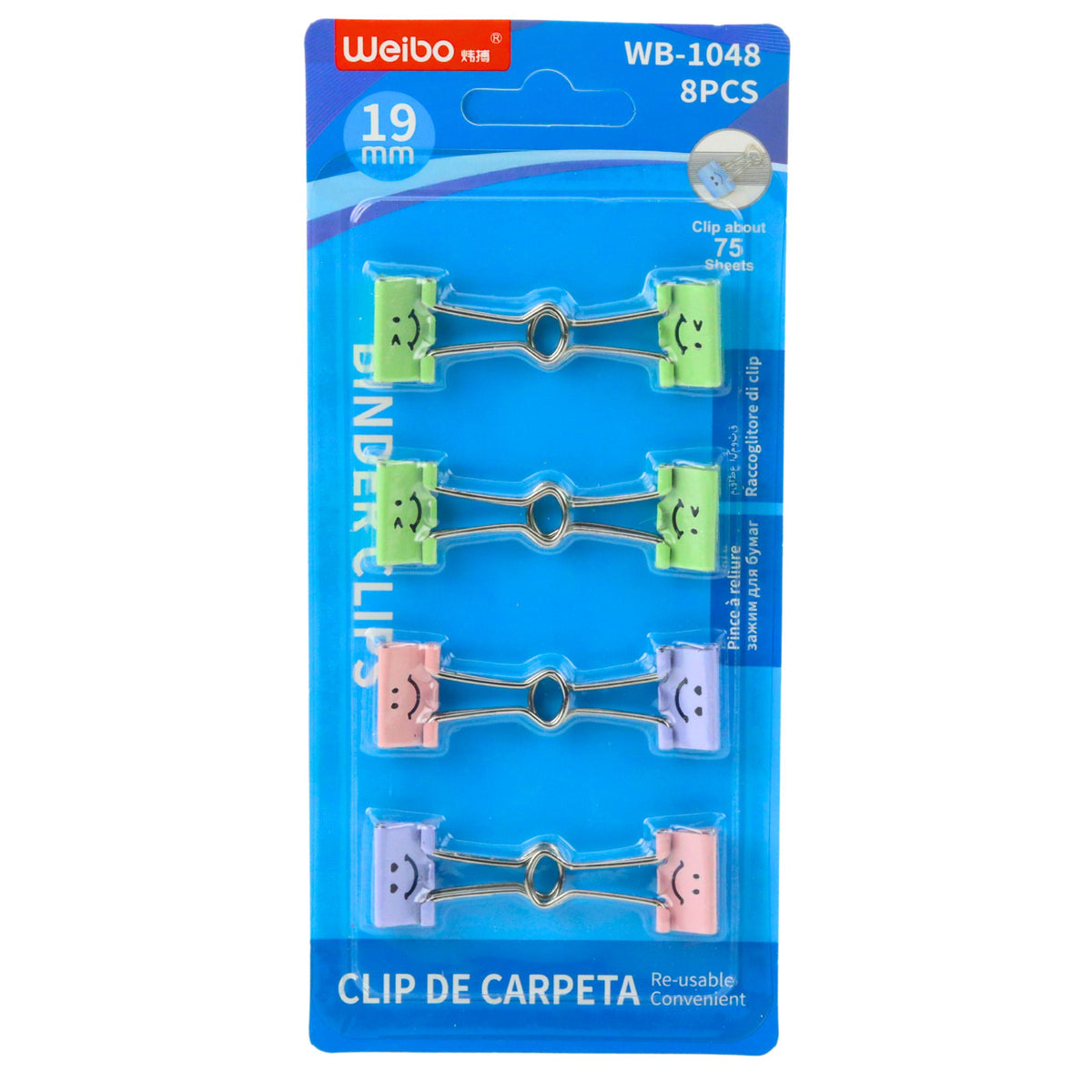 Set Of Colorful Smiley Face Paper Clips 8 Pcs 19mm