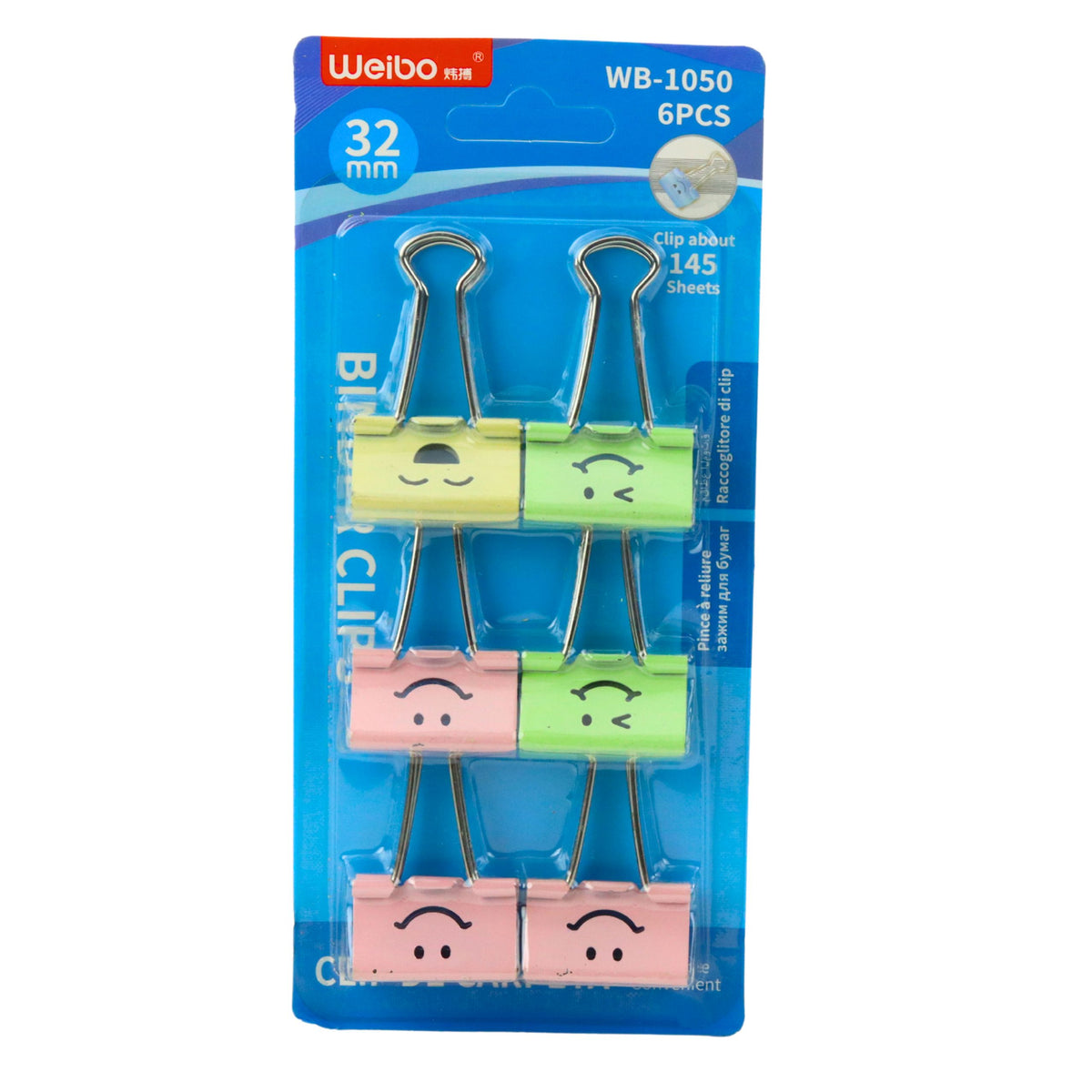 Set Of Colorful Smiley Face Paper Clips 6 Pcs 32mm