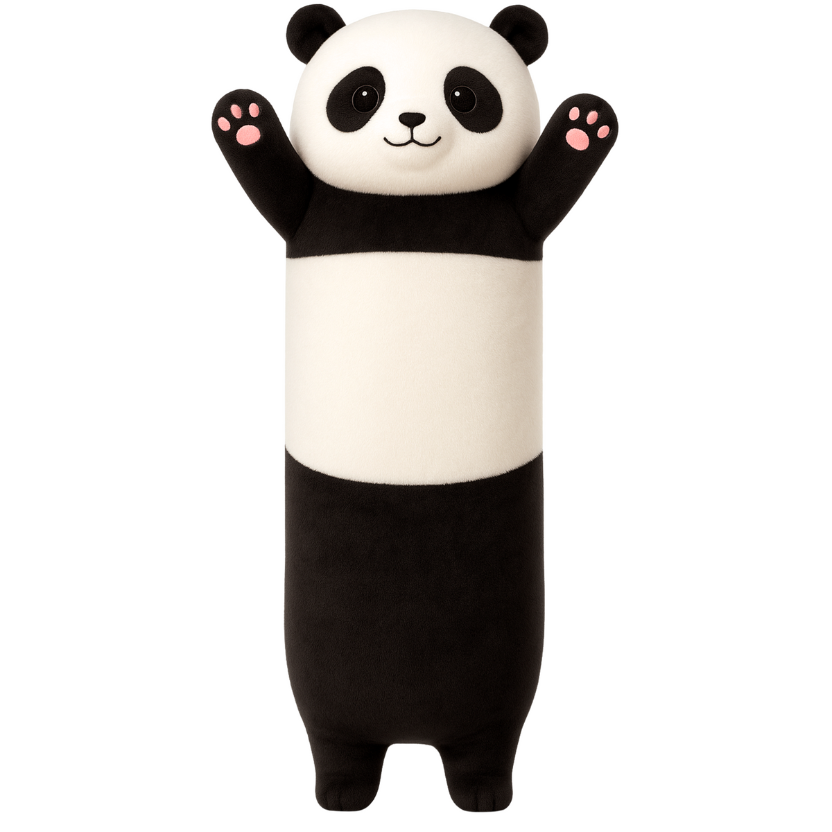 Plush Panda Mascot Pillow Oblong Roller Black And White 70cm