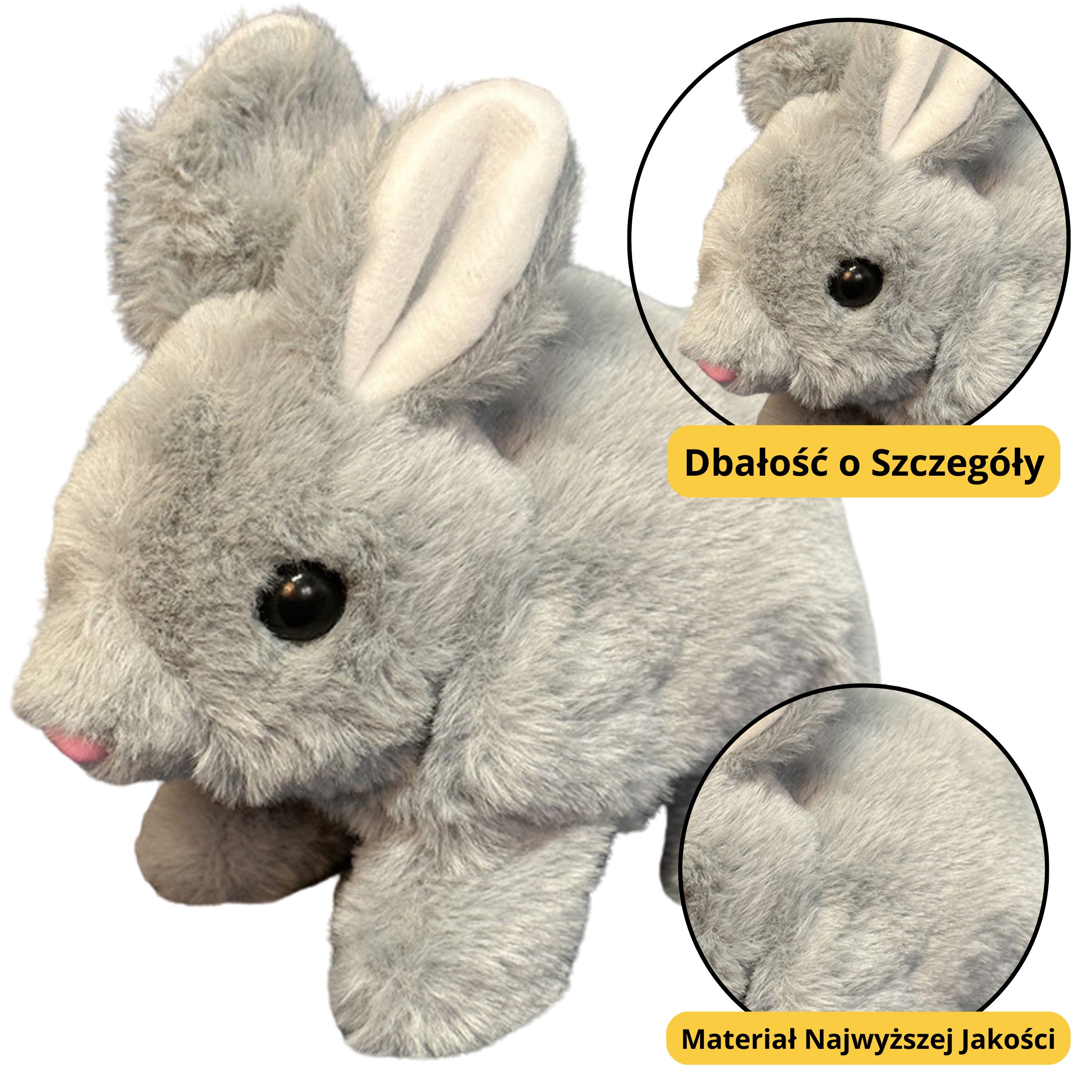 Plush Mascot Cuddly Toy Hare Rabbit Gray 18cm