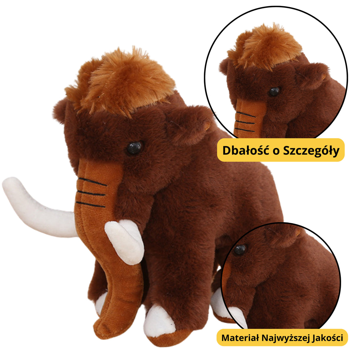 Meascán Plush Bréagán Cuddly Mammoth Donn 20cm