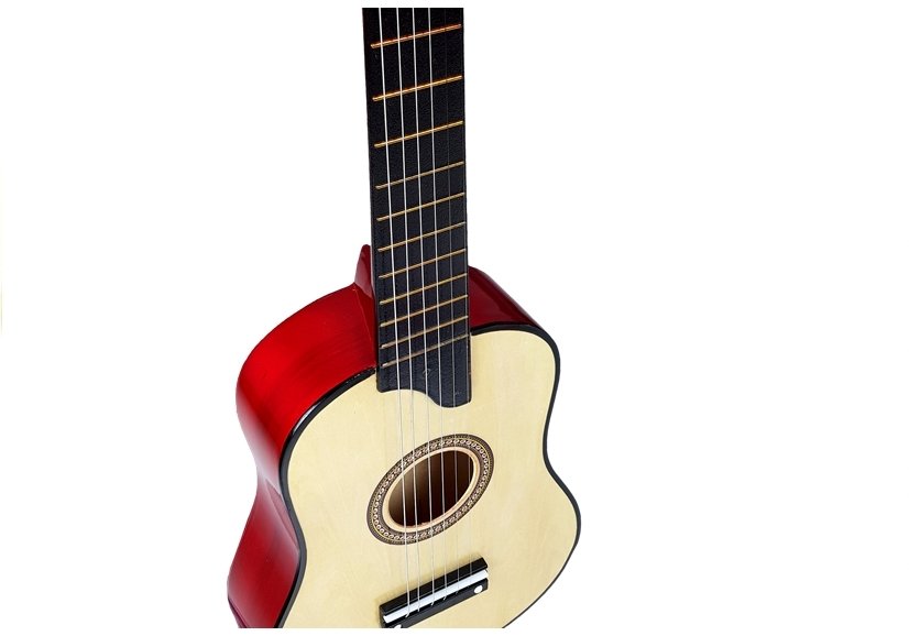 Wooden Guitar With Pick Beige