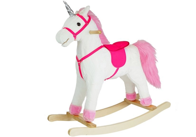 Running Horse Unicorn White Sounds Moves ormány farok 74 cm