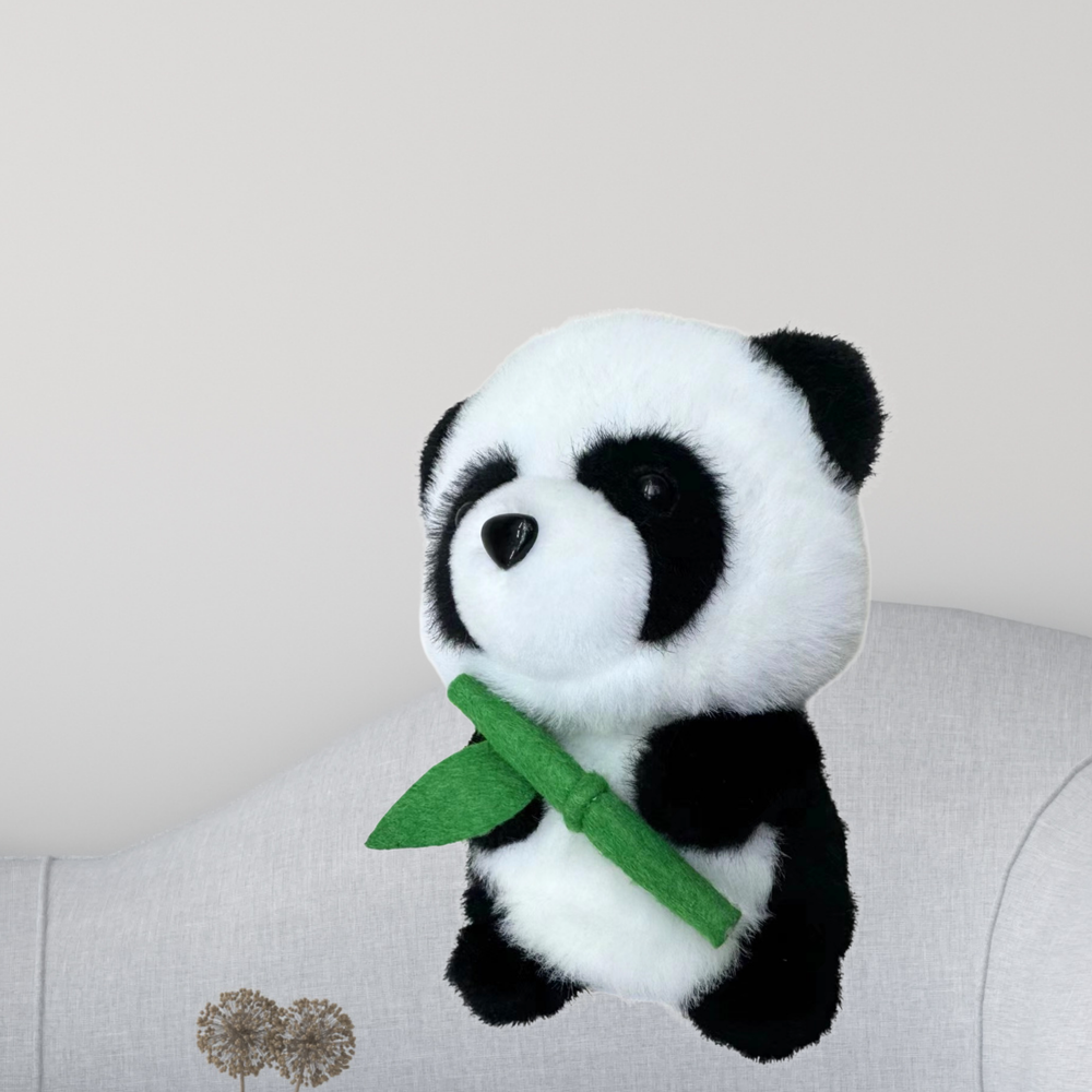 Plush Mascot Cuddly Toy Panda With Bamboo 18cm