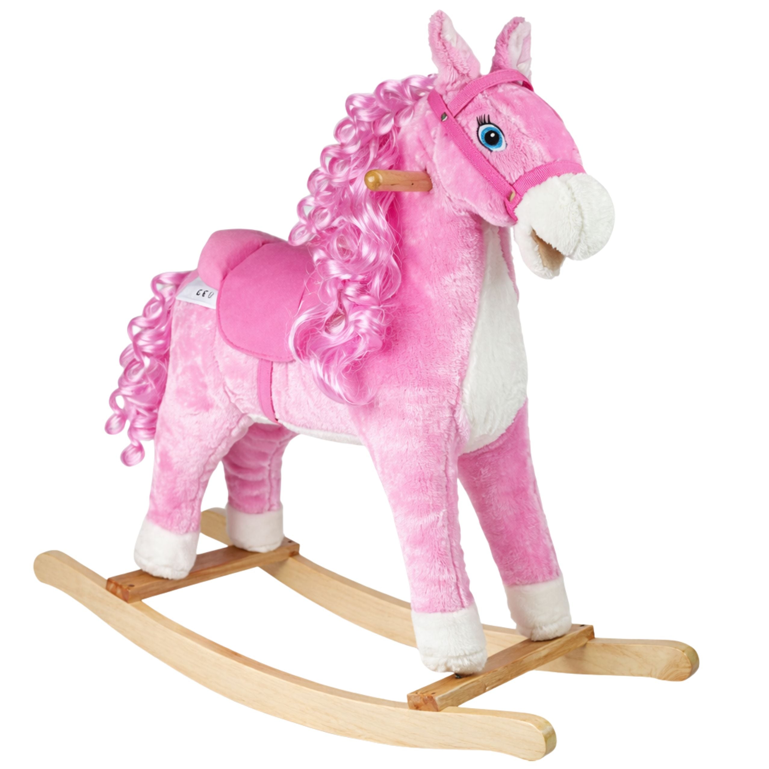 Rocking Horse Sounds Moving Mouth Tail Pink 74 Cm