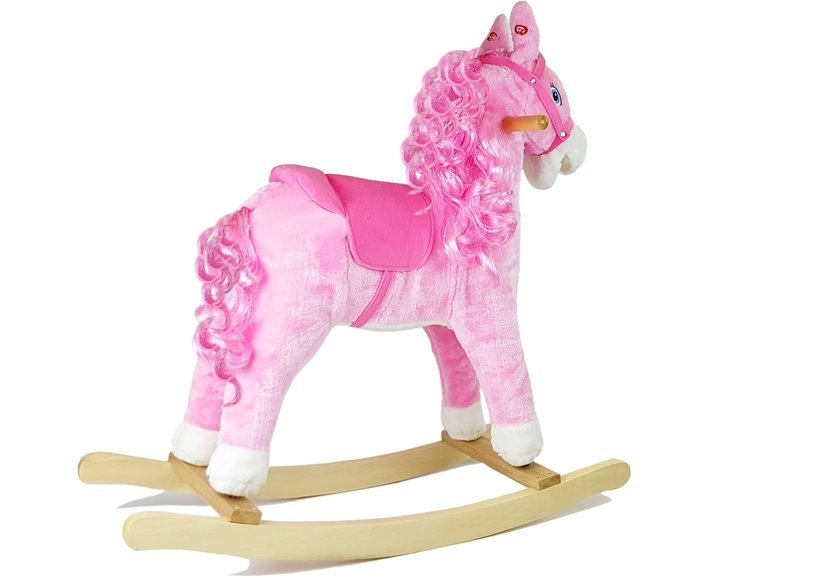 Rocking Horse Sounds Moving Mouth Tail Pink 74 Cm