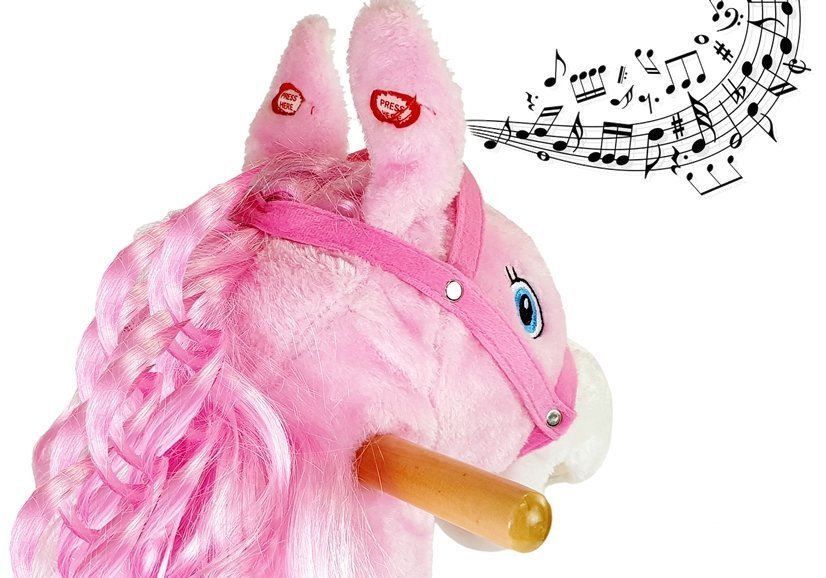 Rocking Horse Sounds Moving Mouth Tail Pink 74 Cm