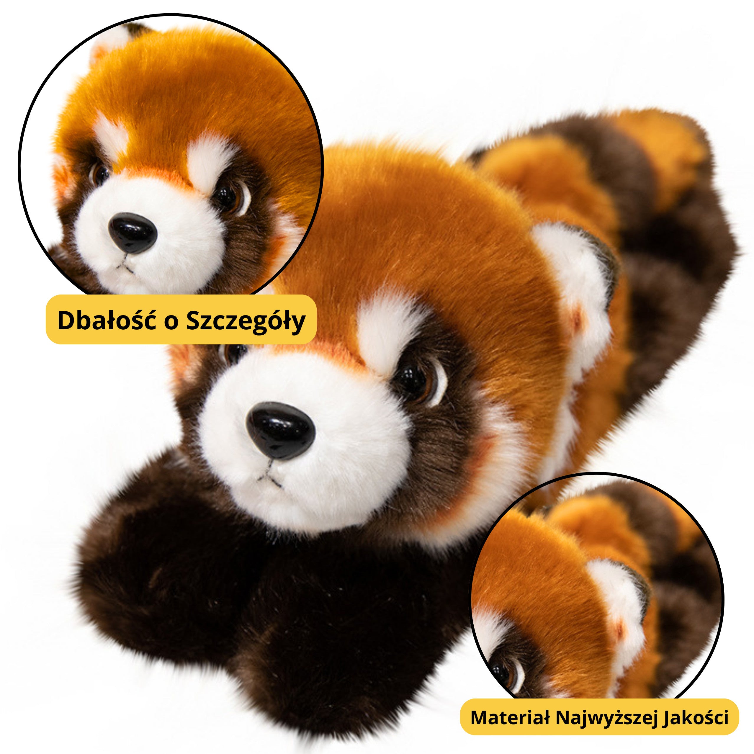 Peluche Panda Rojo Mascota Llavero Anillo Mosquetón 13cm