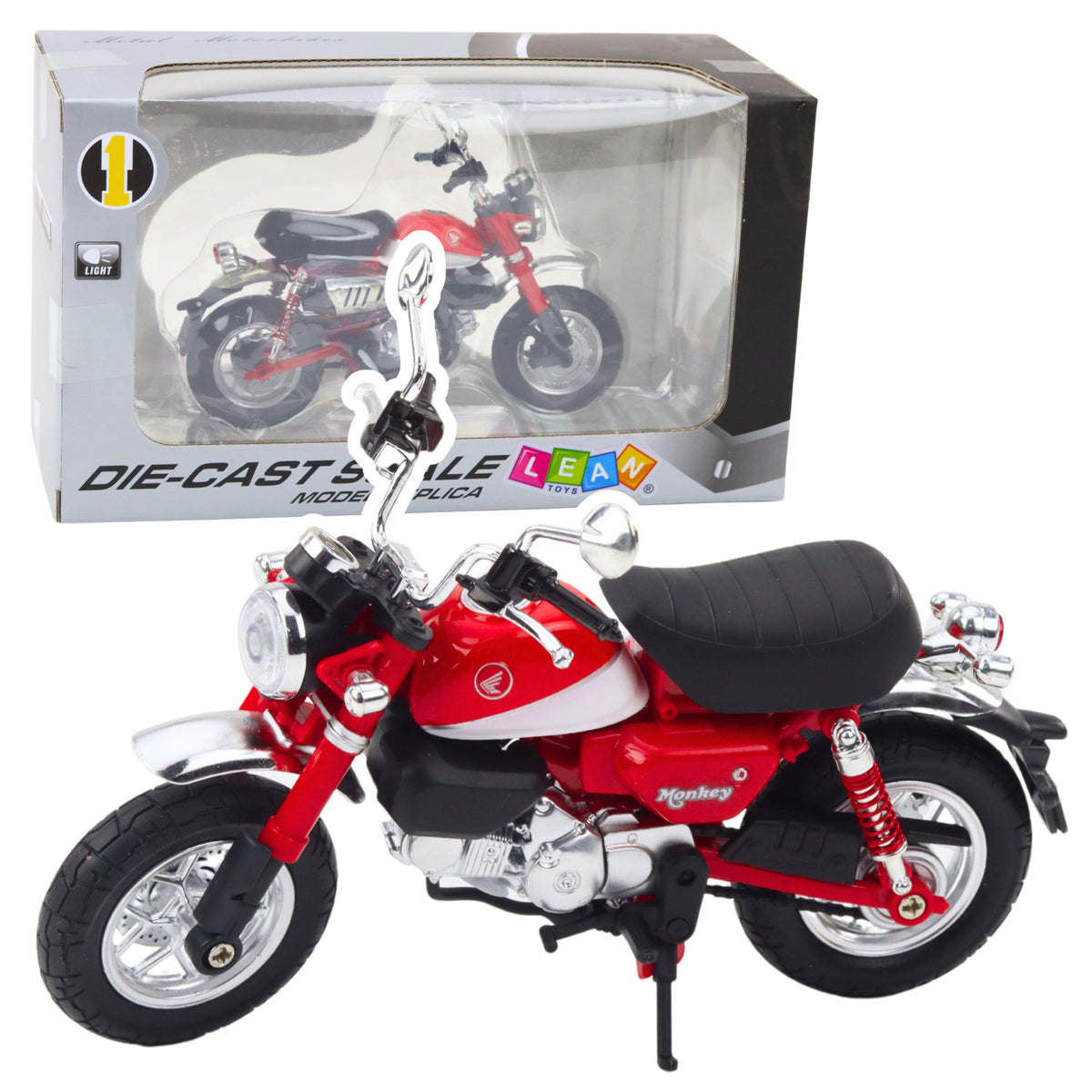 Motorcycle Retro Classic Metal Lights Red 1:12
