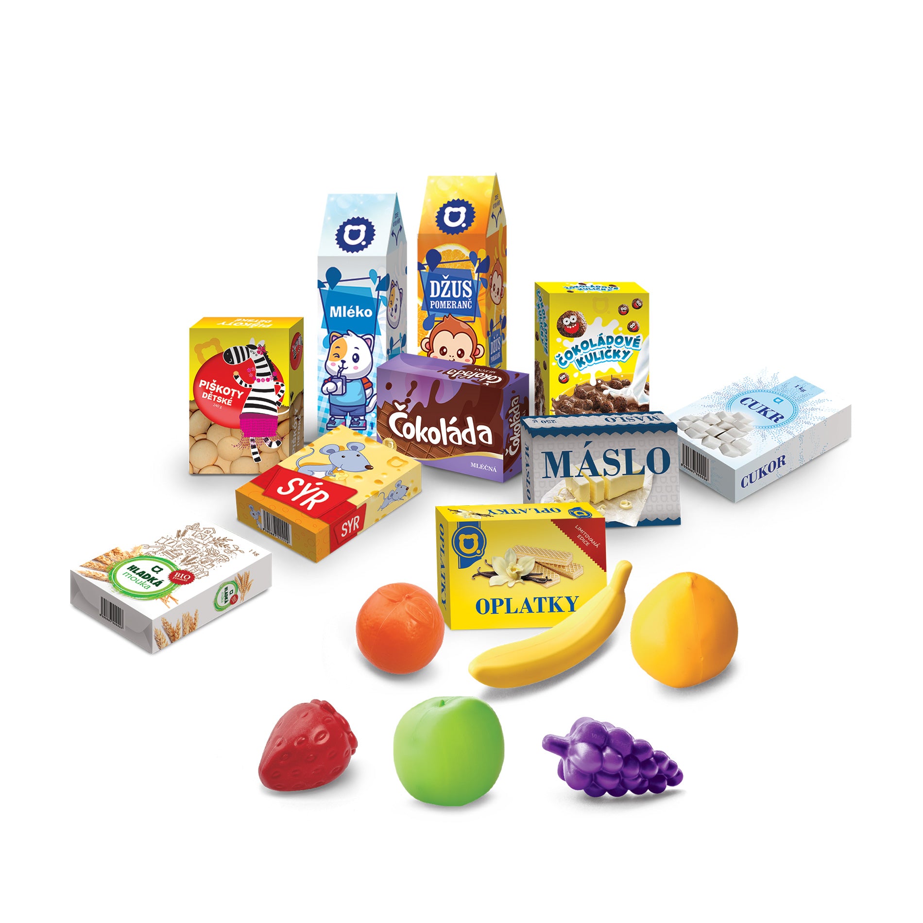 Cesto de Compras Com Acessórios Azul