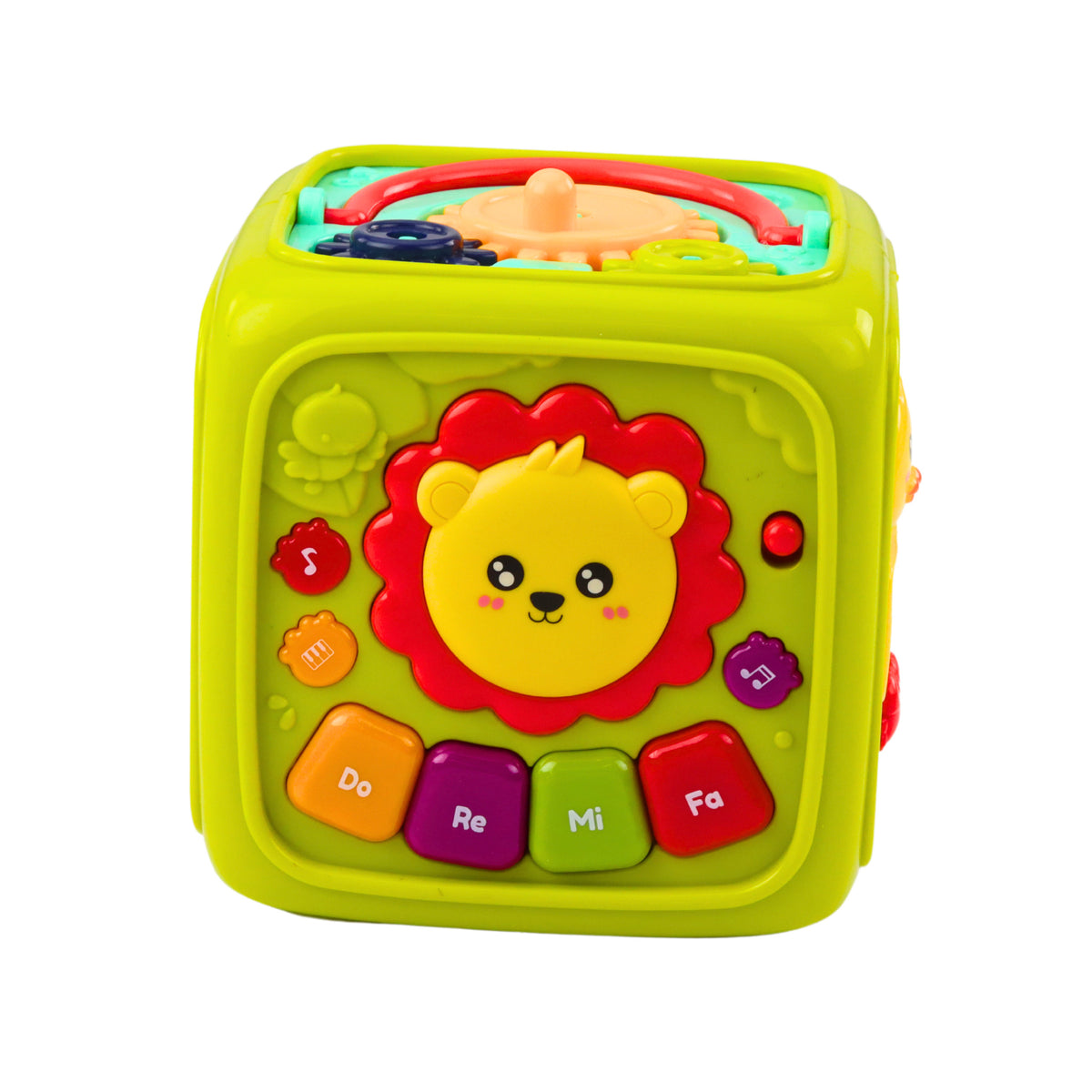 Interactive Educational Cube For Toddlers Lion Green