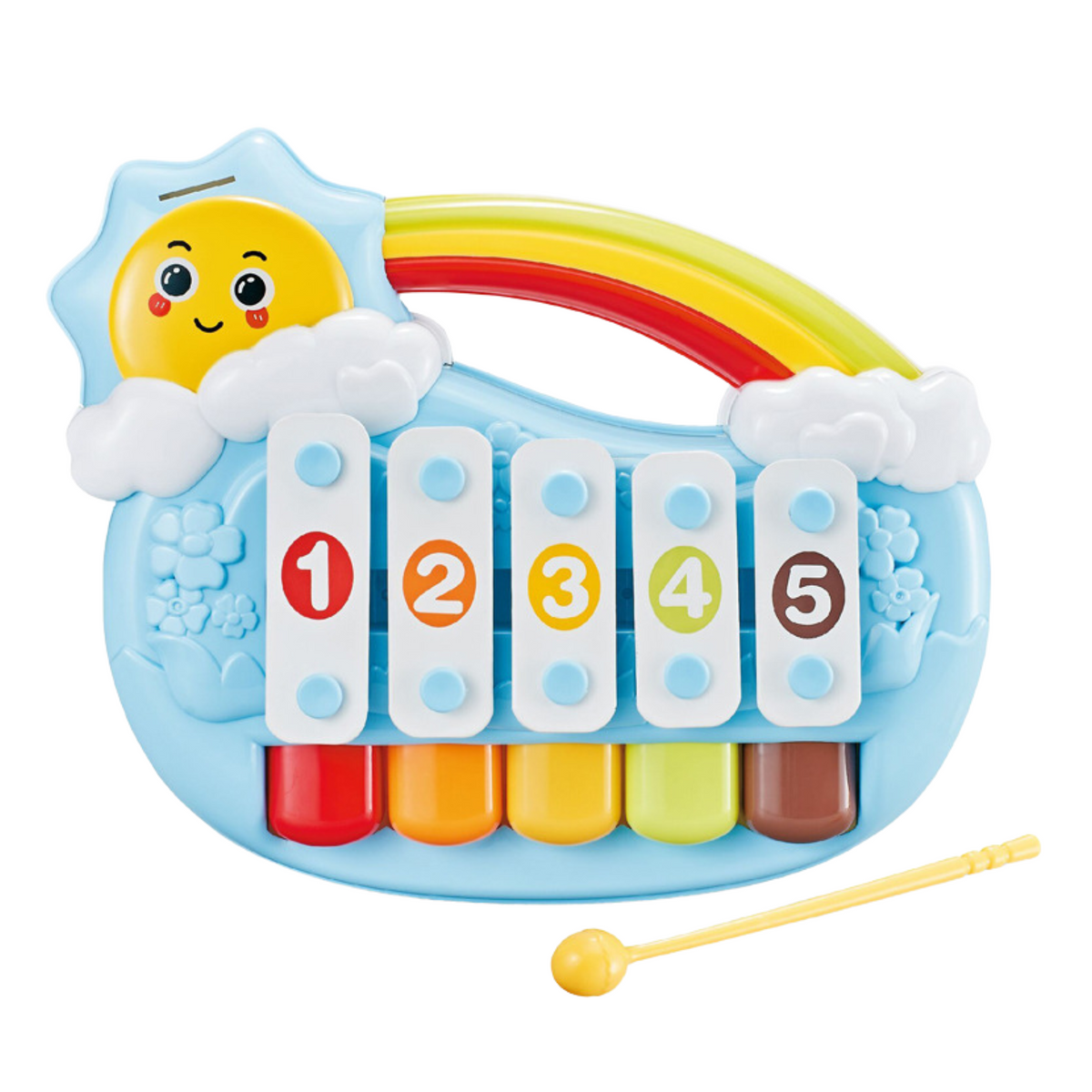 Five-tone Educational Piano For Toddlers Blue Sun