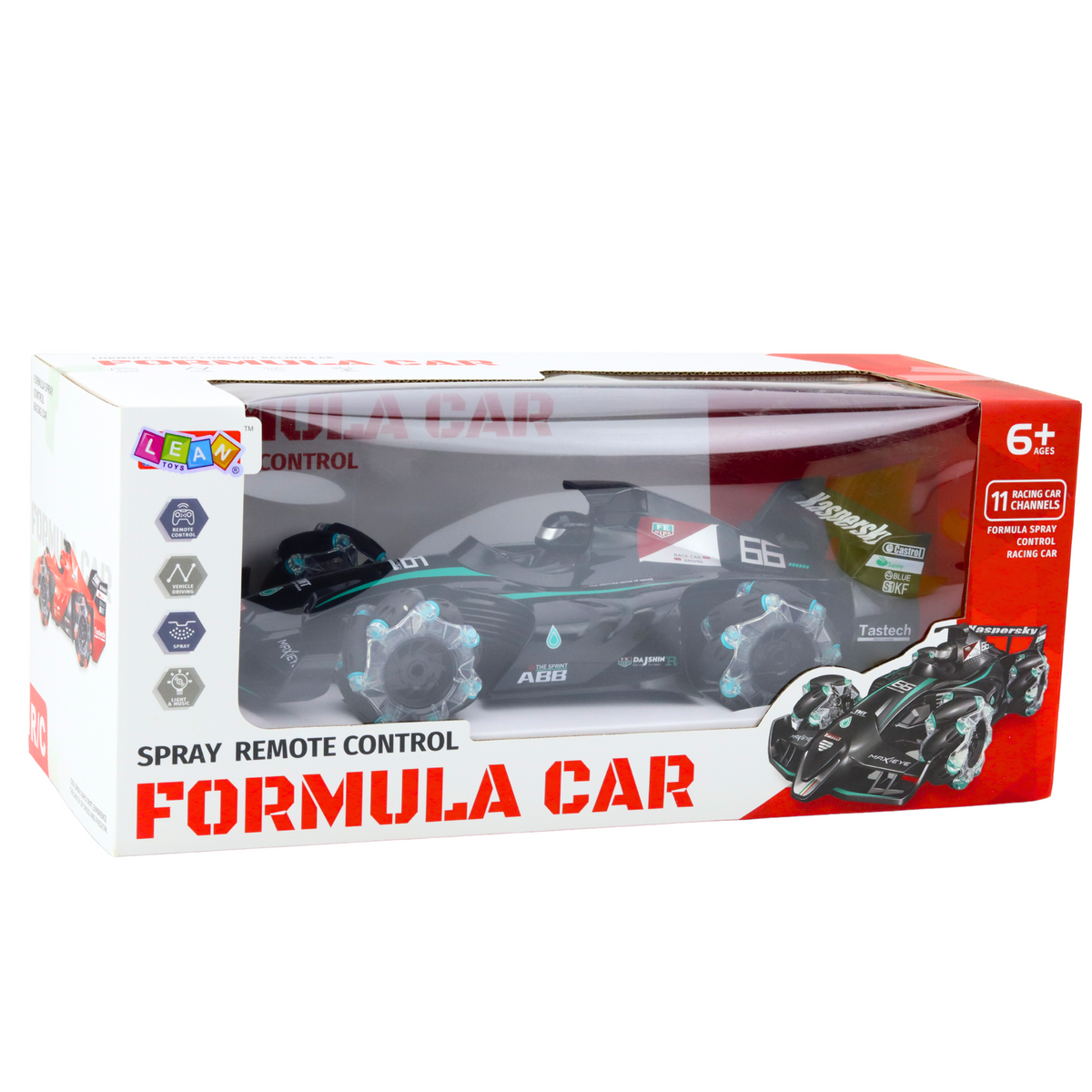 Rc Car Sports Car Remote Controlled Smoke Effect 2.4g Black