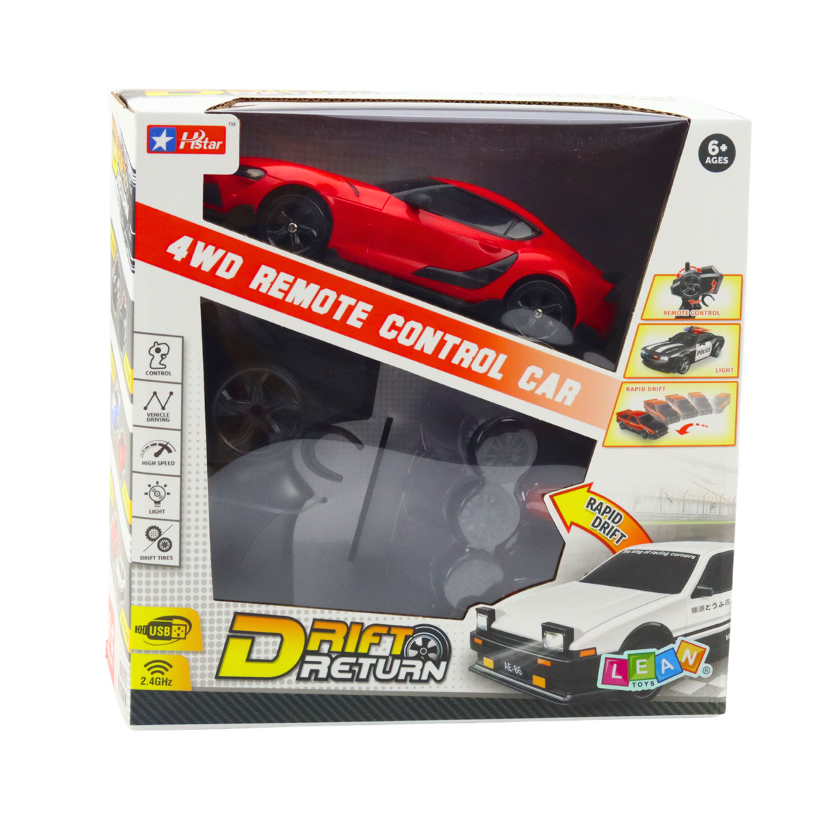 Drift Sports Car Roues Interchangeables Télécommandées Rc 4wd Rouge