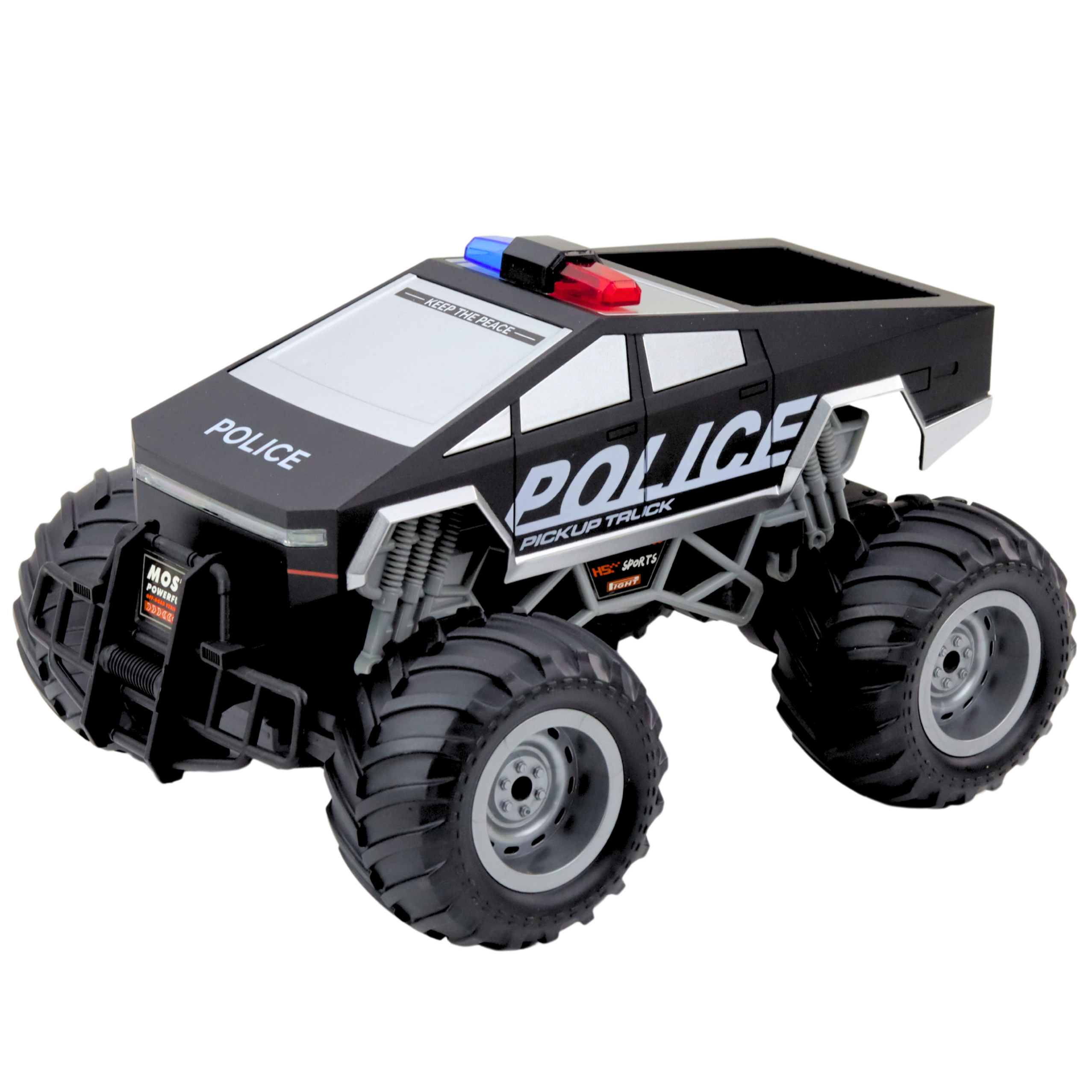 Off-road Rc Police Car Remote Controlled Black 1:16