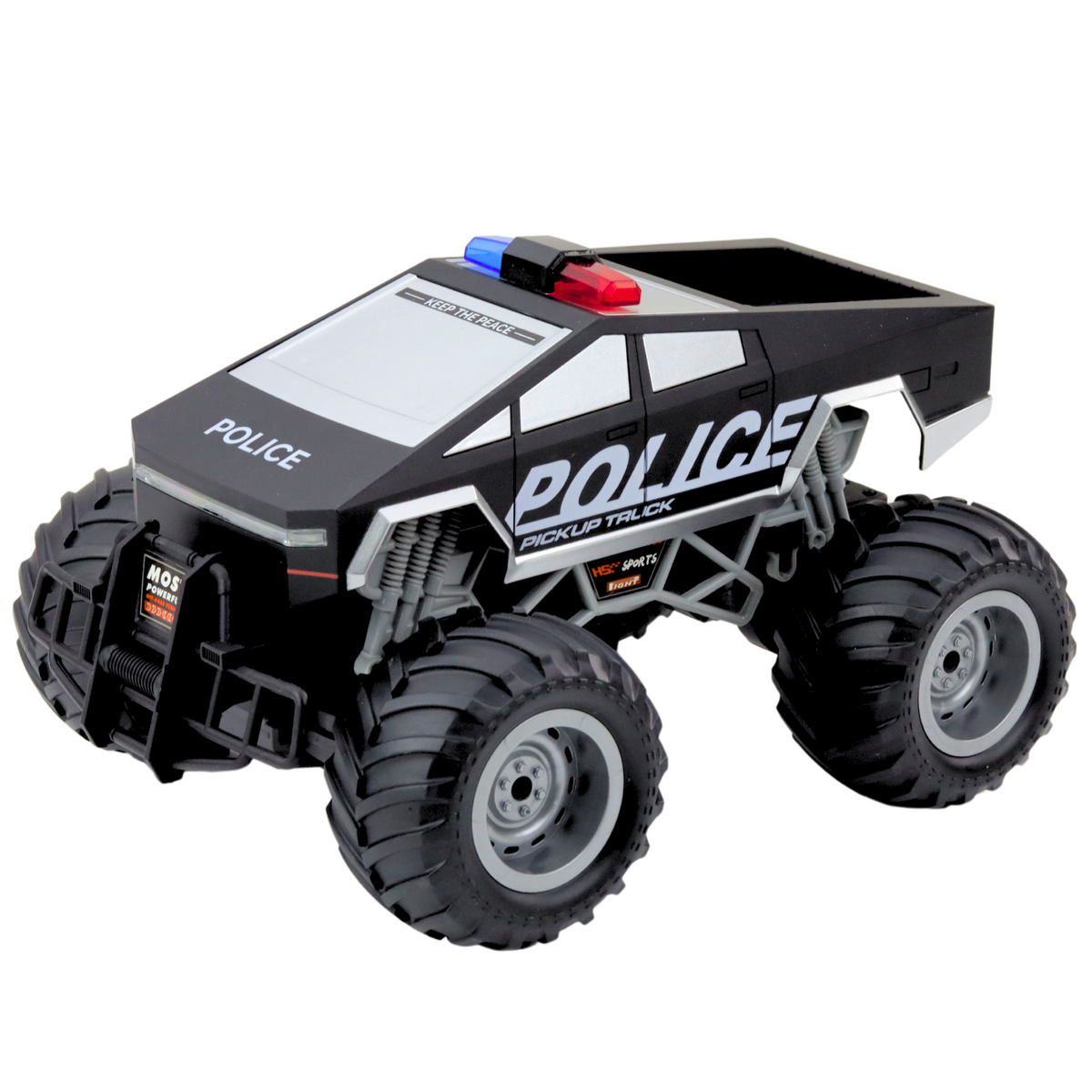 Off-road Rc Police Car Remote Controlled Black 1:16