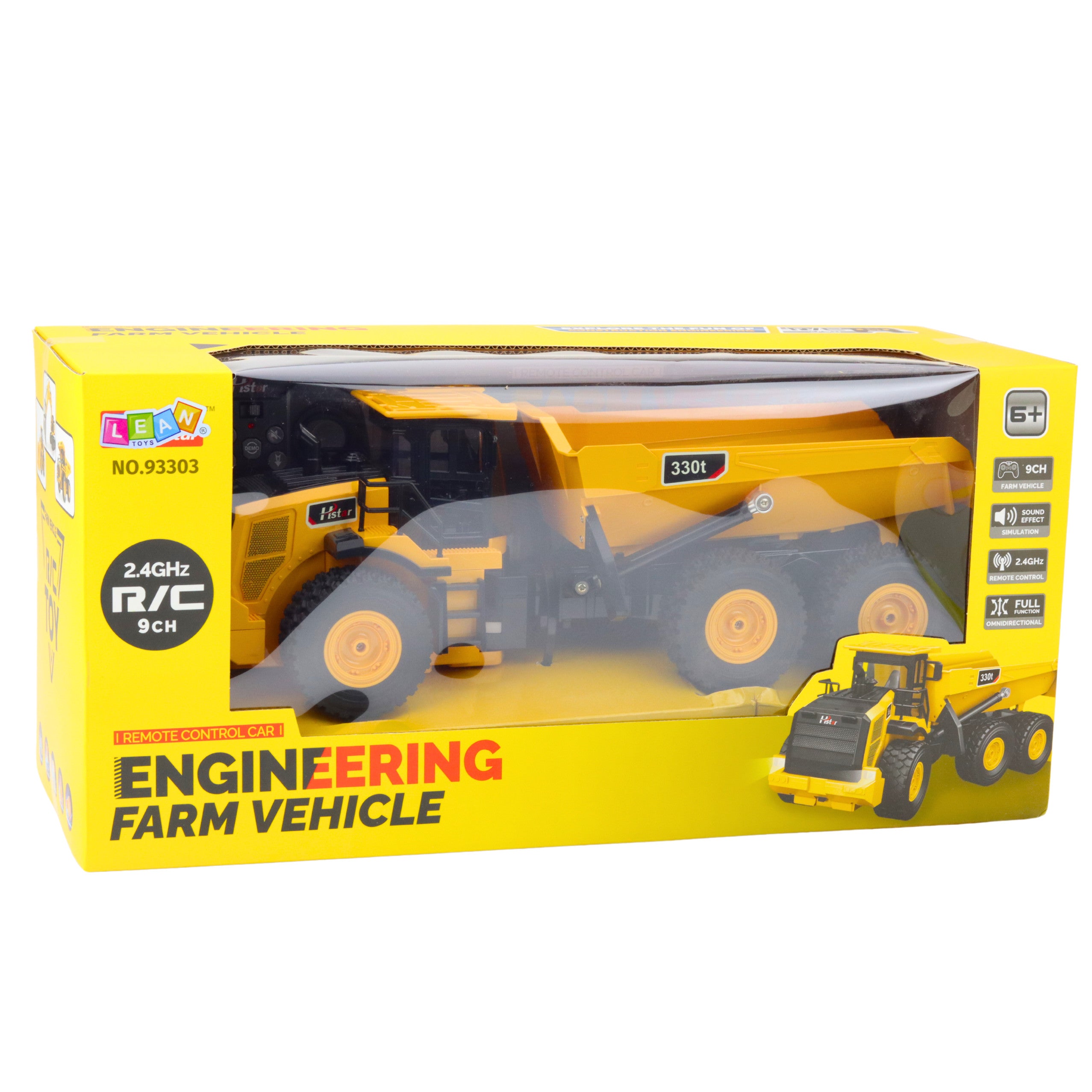 Remote Controlled Rc Dump Truck Transporter Sounds 9ch 2.4g Yellow