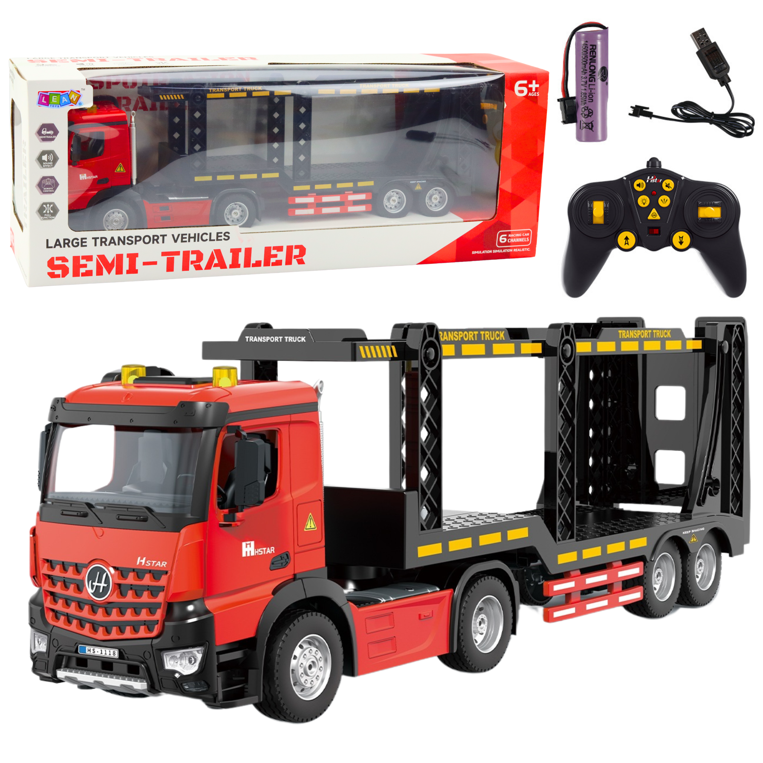 Large Lora Tow Truck Remote Controlled Rc 2.4g 6ch Red