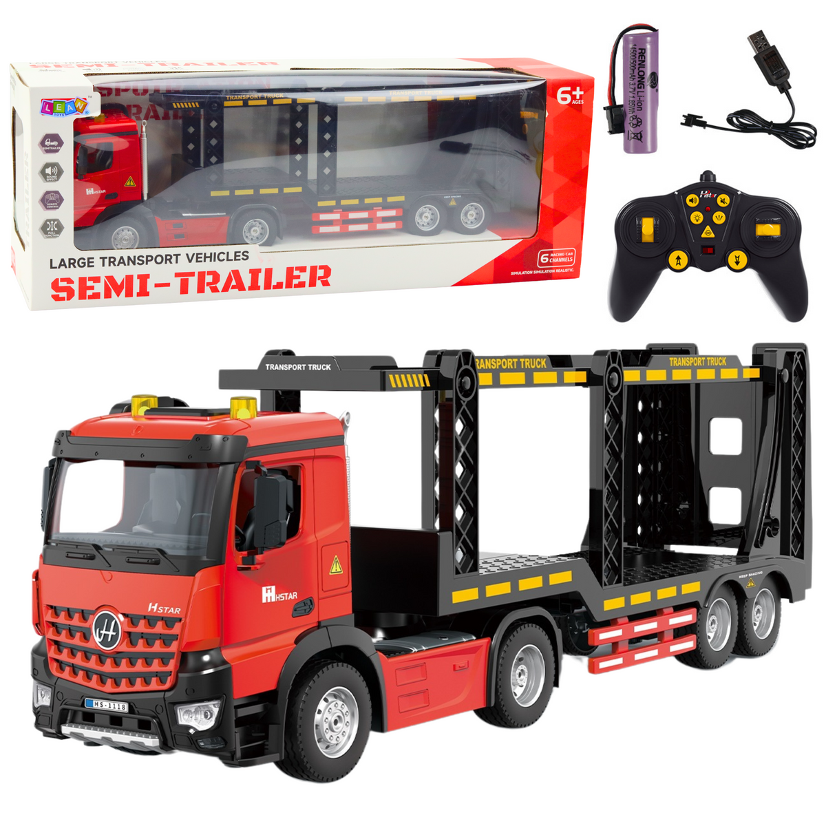 Nagy Lora tow Truck távirányítós Rc 2,4g 6ch Red