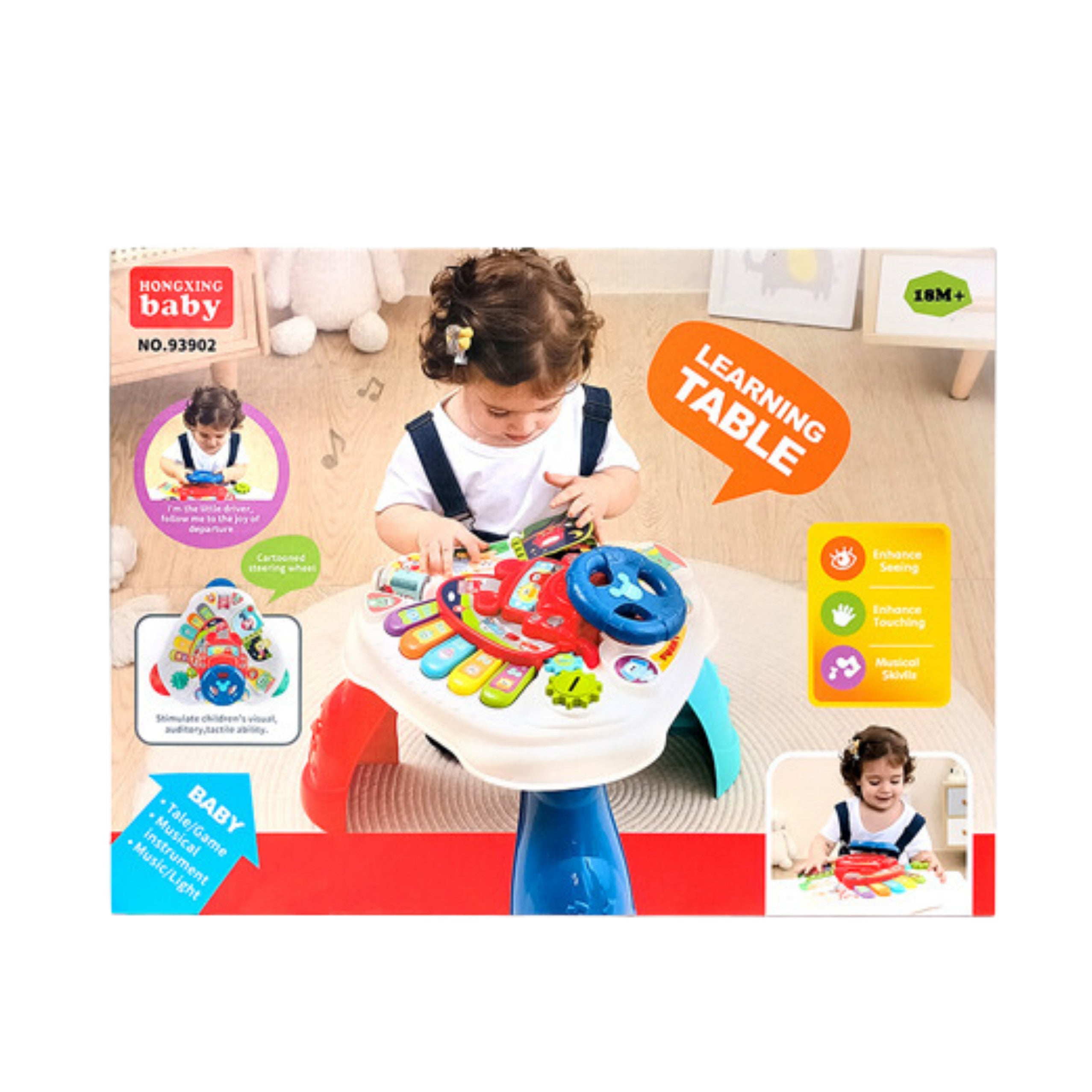 Interactive Educational Table With Steering Wheel Triangular Colored