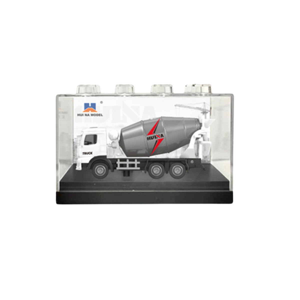 Concrete Mixer Metal Collectible Model Huina White 1:80