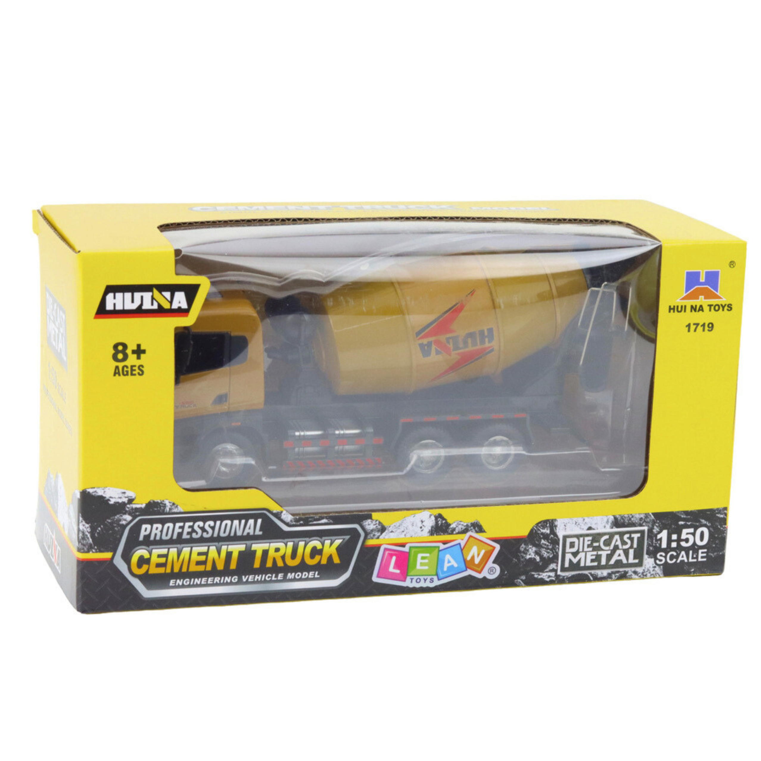 Concrete Mixer Construction Vehicle Metal Huina Khaki 1:50