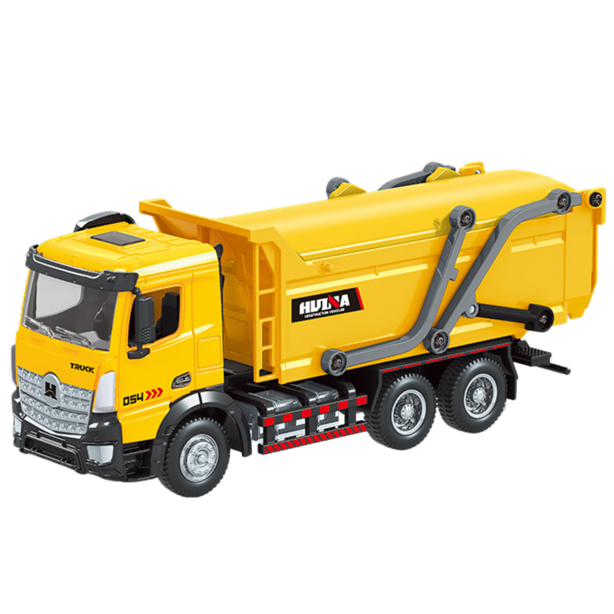 Caminhão de lixo Metal Mobile Huina Amarelo 1:50